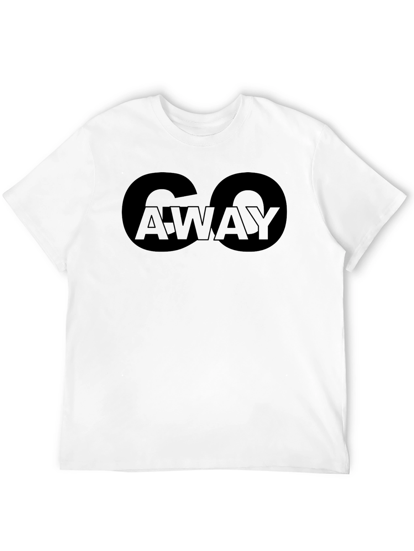Go Away Graphic T-Shirt - Black Crew Neck Tee
