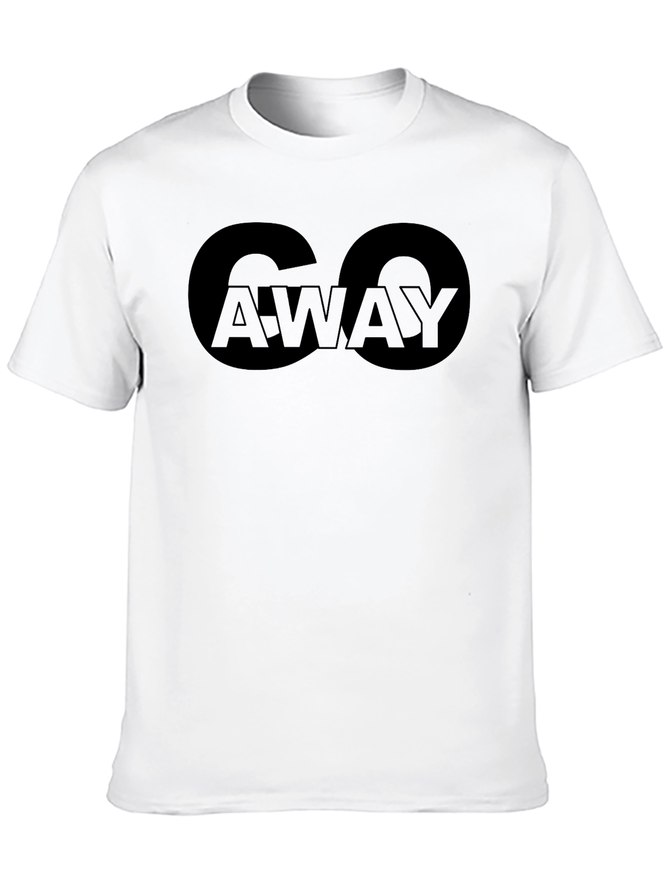 Go Away Graphic T-Shirt - Black Crew Neck Tee