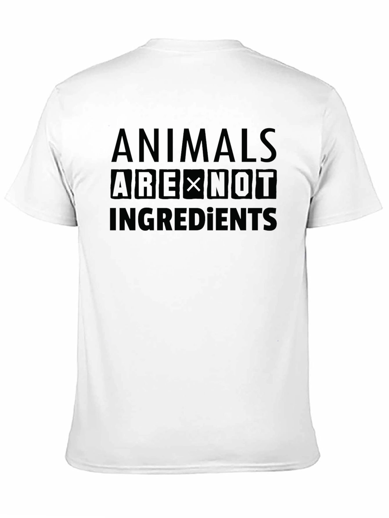 Animals Are Not Ingredients Black T-Shirt Vegan Statement Tee