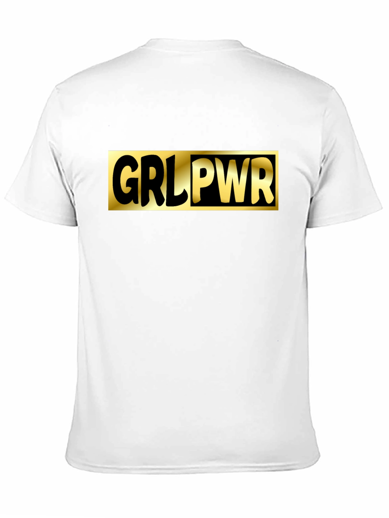 GRL PWR Black T-Shirt - Gold Graphic Print