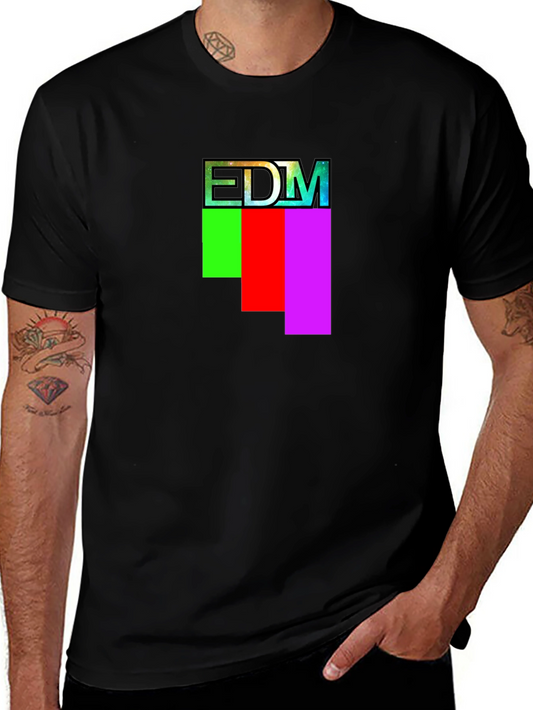 EDM Graphic Print Crew Neck T-Shirt