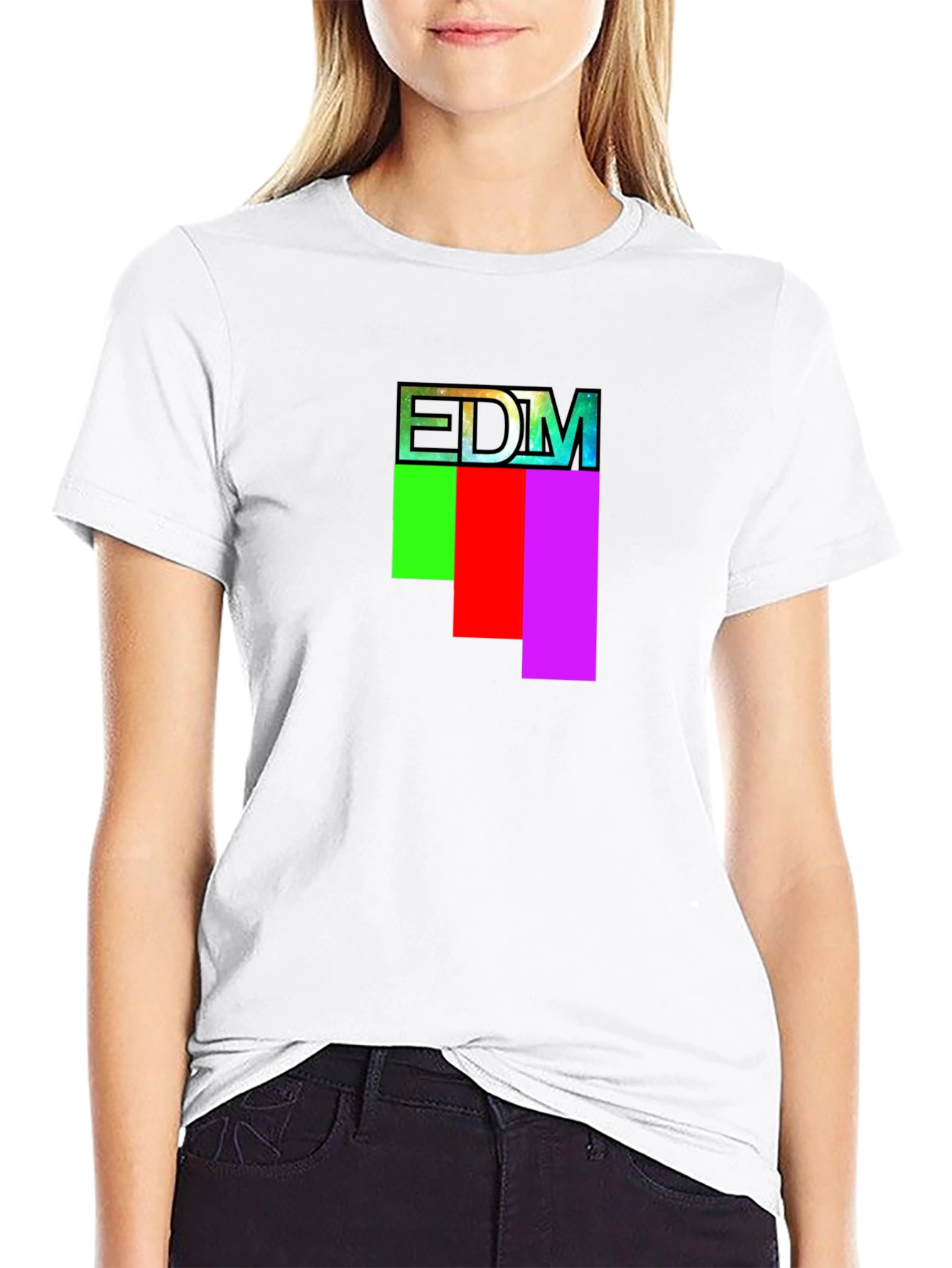 EDM Graphic Print Crew Neck T-Shirt