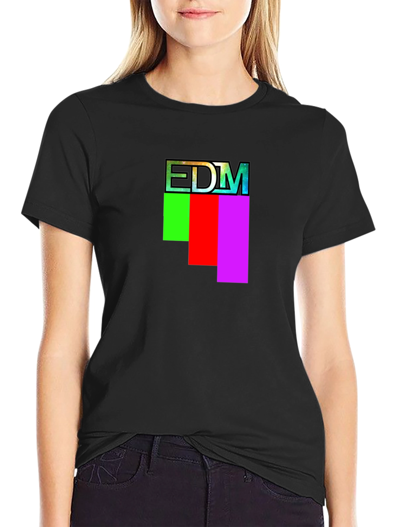EDM Graphic Print Crew Neck T-Shirt