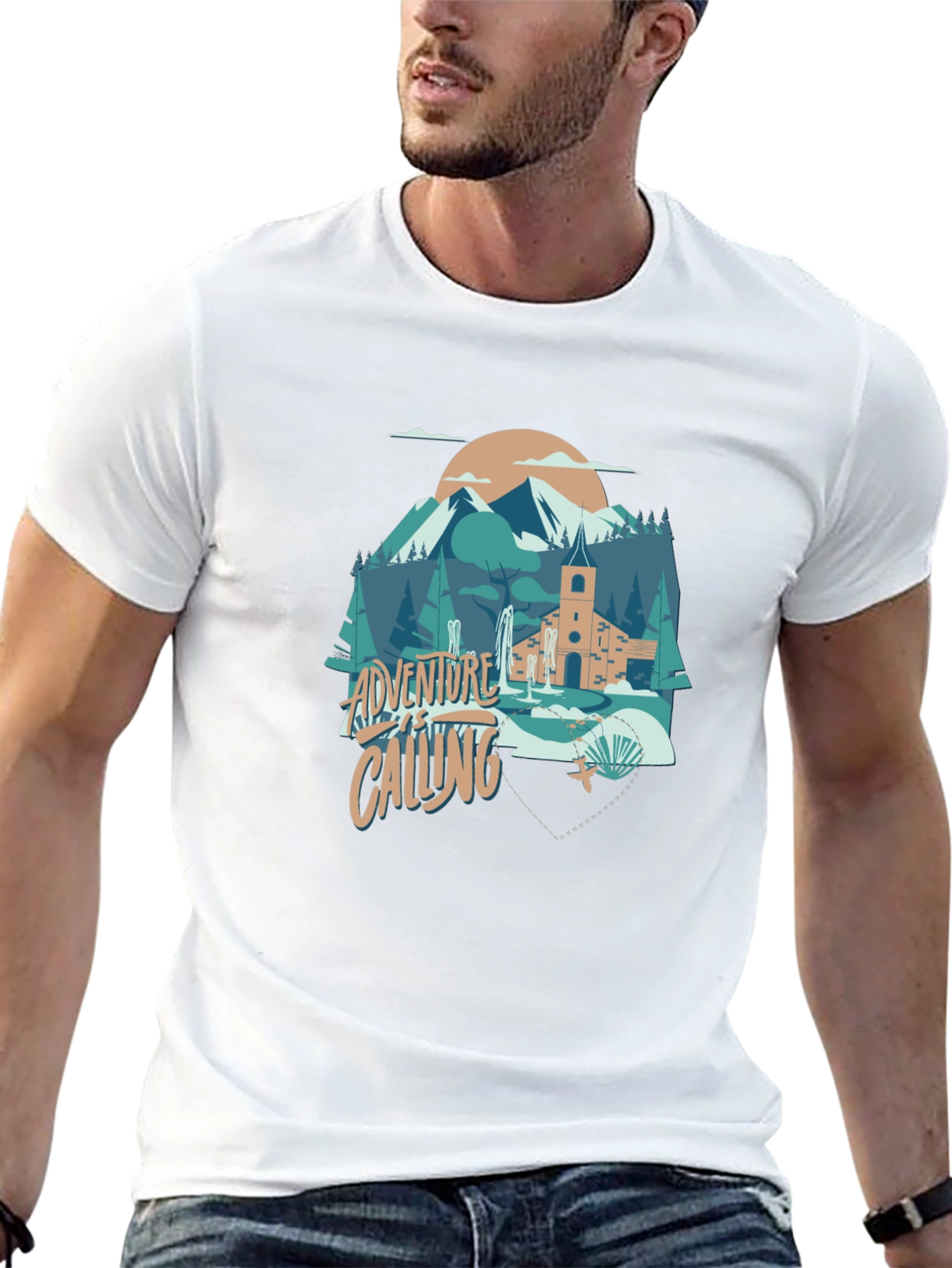 Adventure Calling Graphic Tee - Black