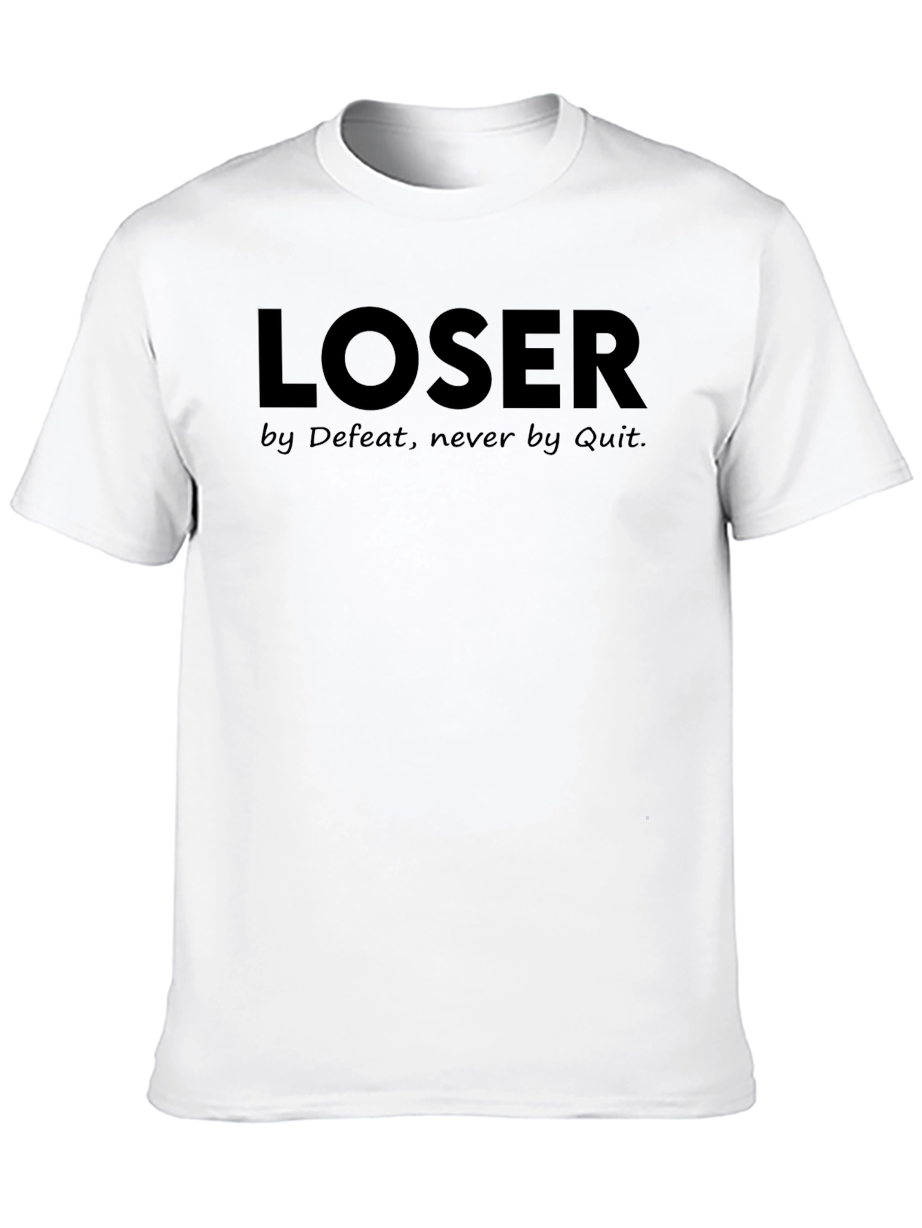 Loser by Defeat Mens Black Graphic T-Shirt