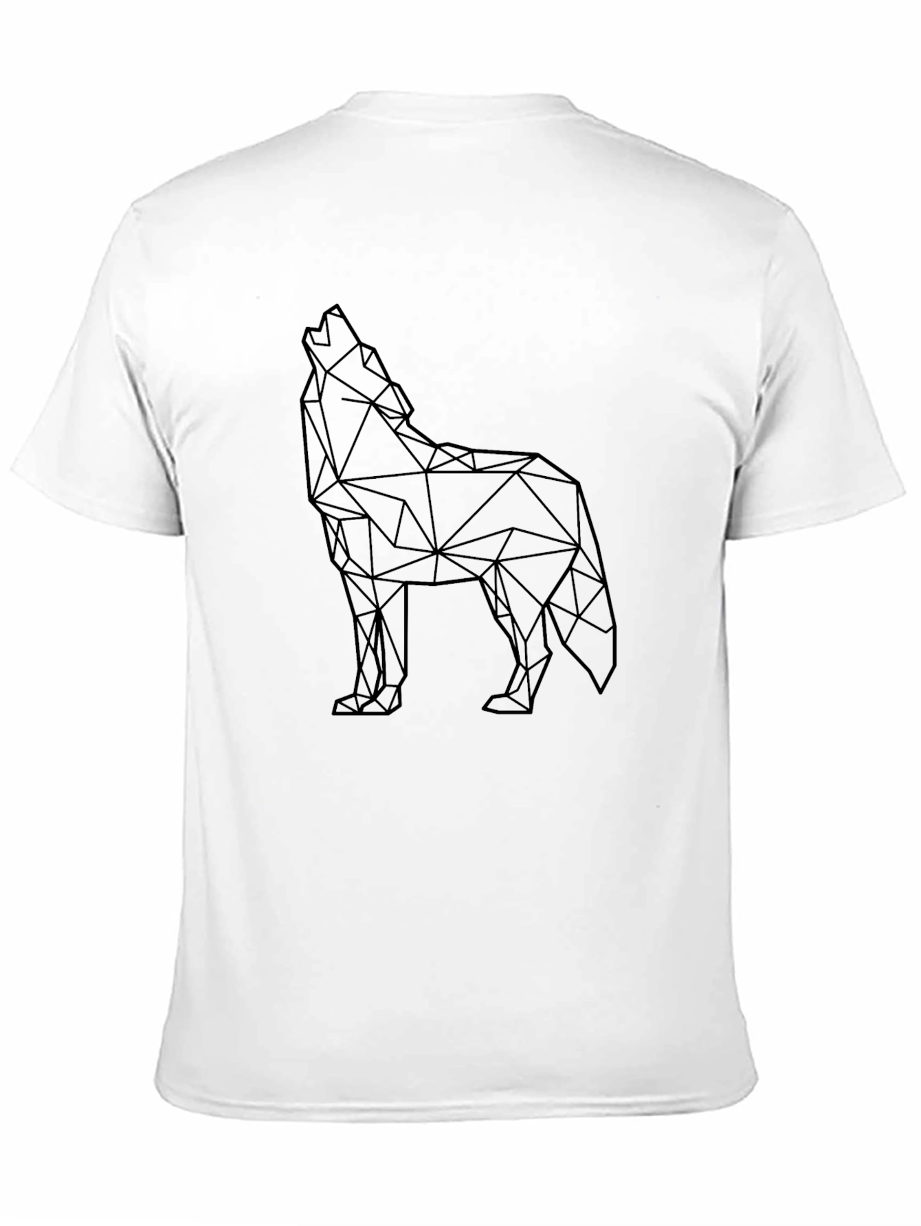 Geometric Wolf Graphic Tee - Modern Black T-Shirt