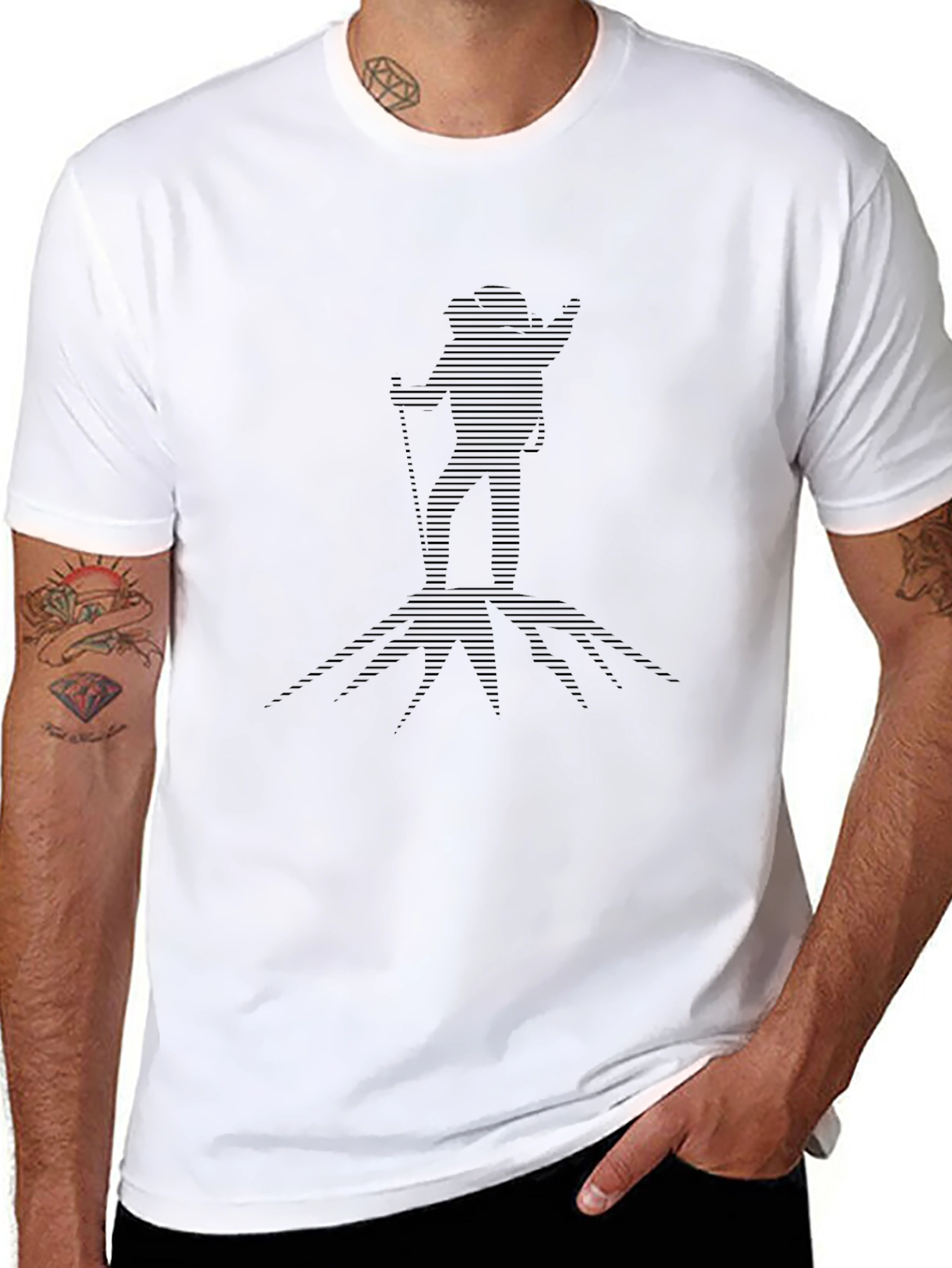 Hiker Silhouette Graphic Tee - Black T-Shirt