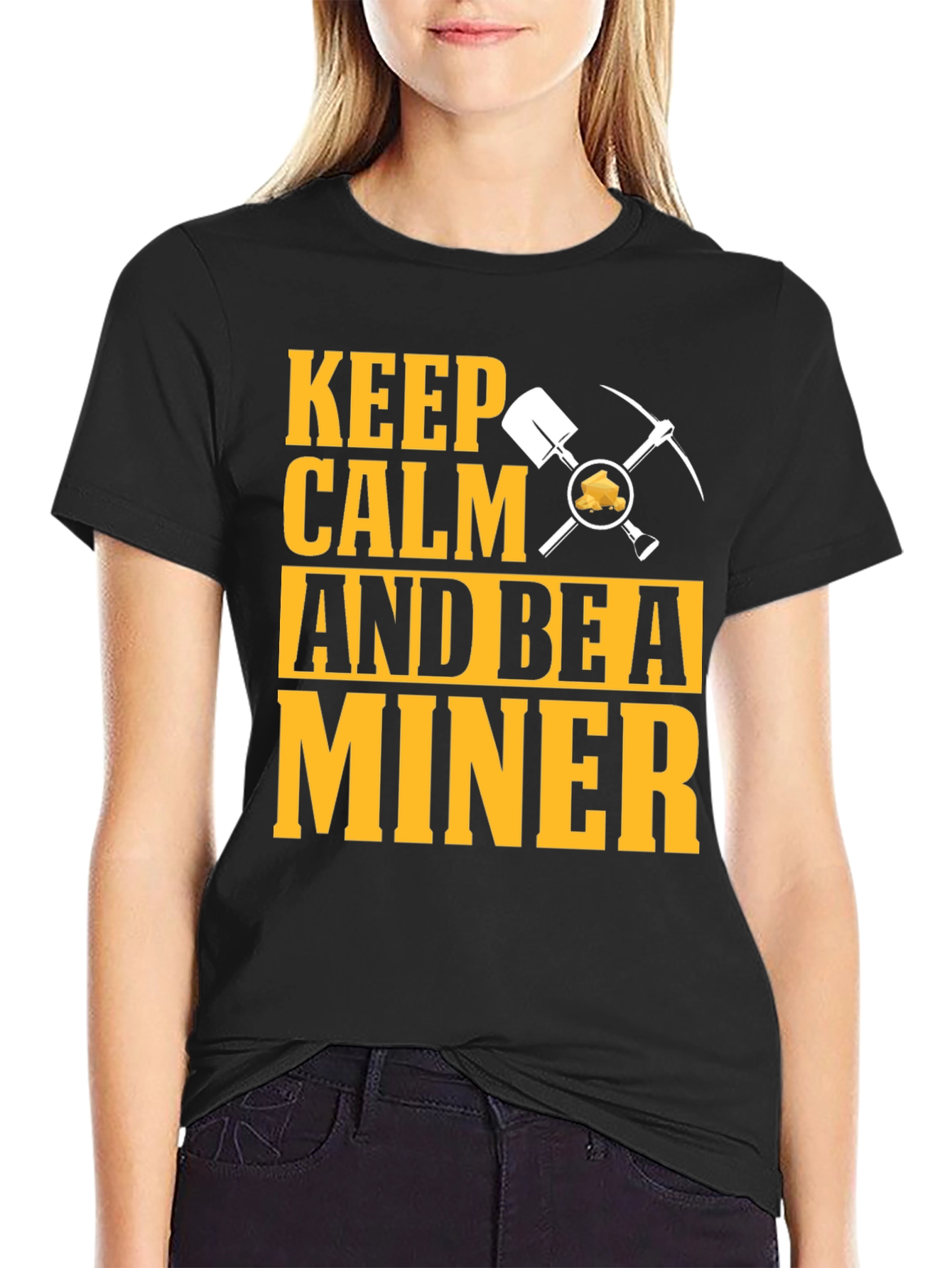 Keep Calm Miner T-Shirt:  Funny Mining Graphic Tee