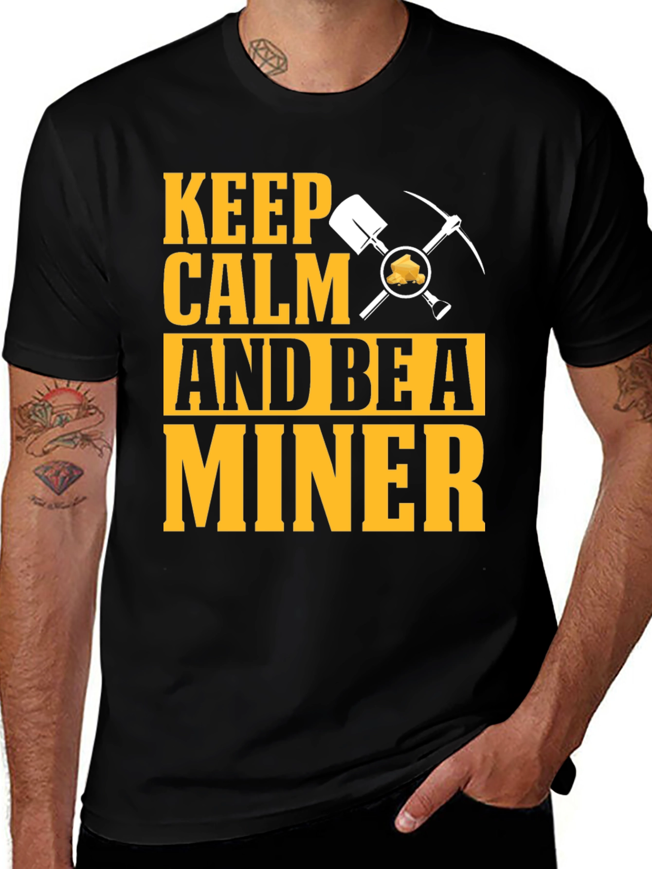 Keep Calm Miner T-Shirt:  Funny Mining Graphic Tee