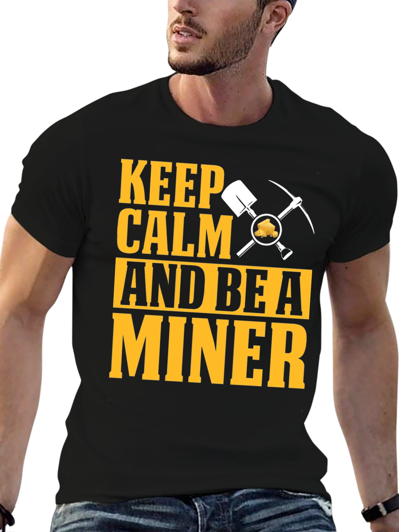 Keep Calm Miner T-Shirt:  Funny Mining Graphic Tee