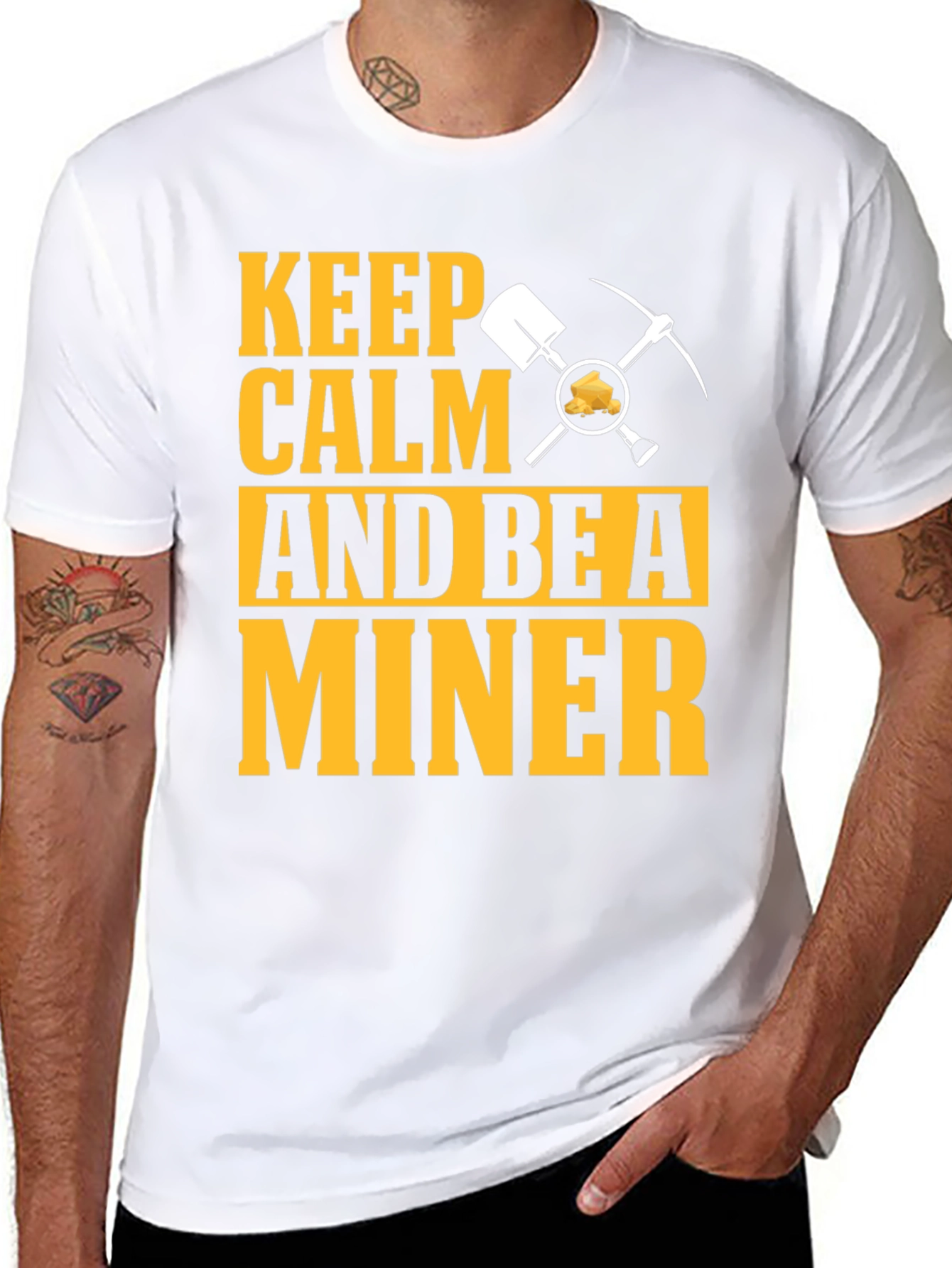 Keep Calm Miner T-Shirt:  Funny Mining Graphic Tee