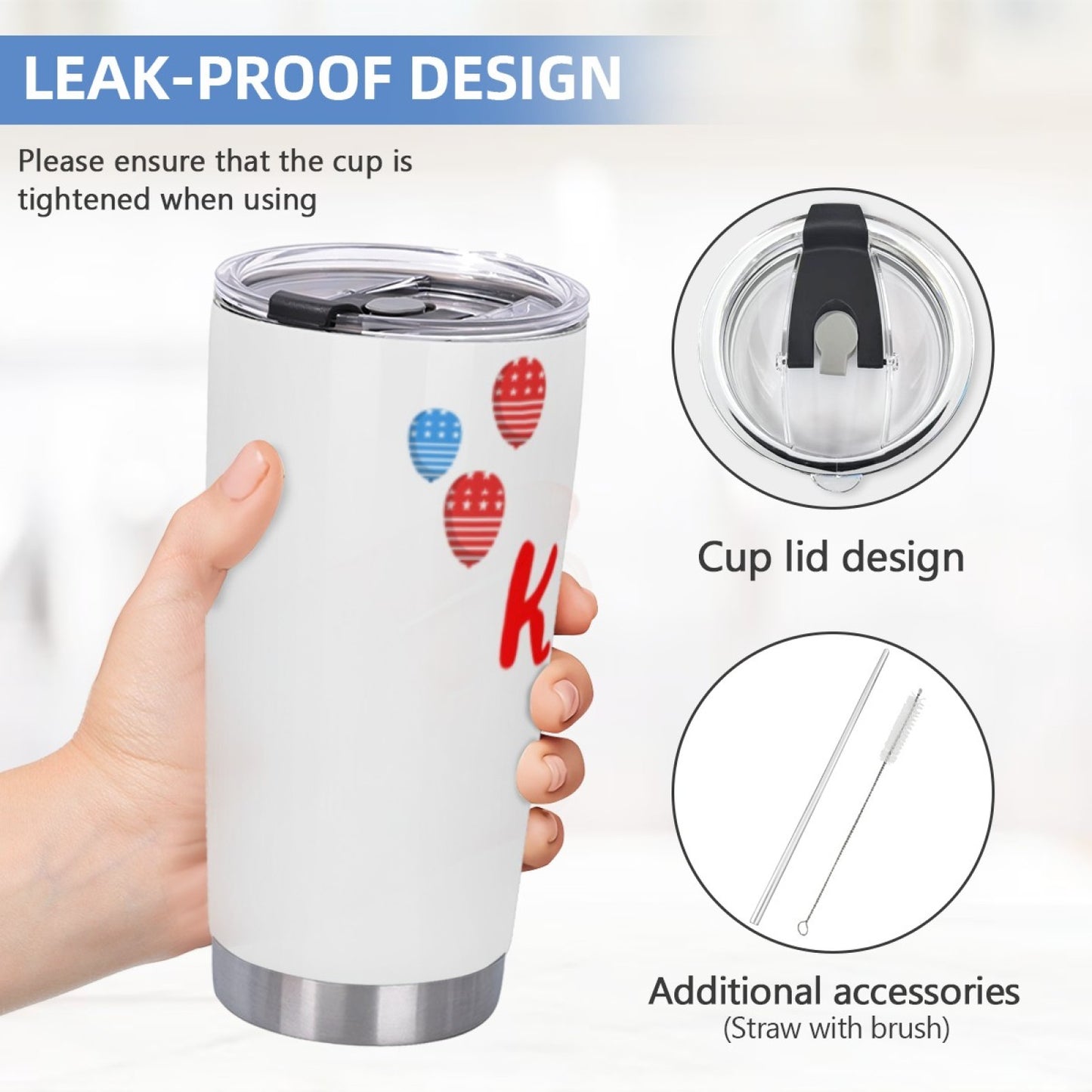 Insulated Stainless Steel Leak-Proof Tumbler - Stylish Graphic Print Cup