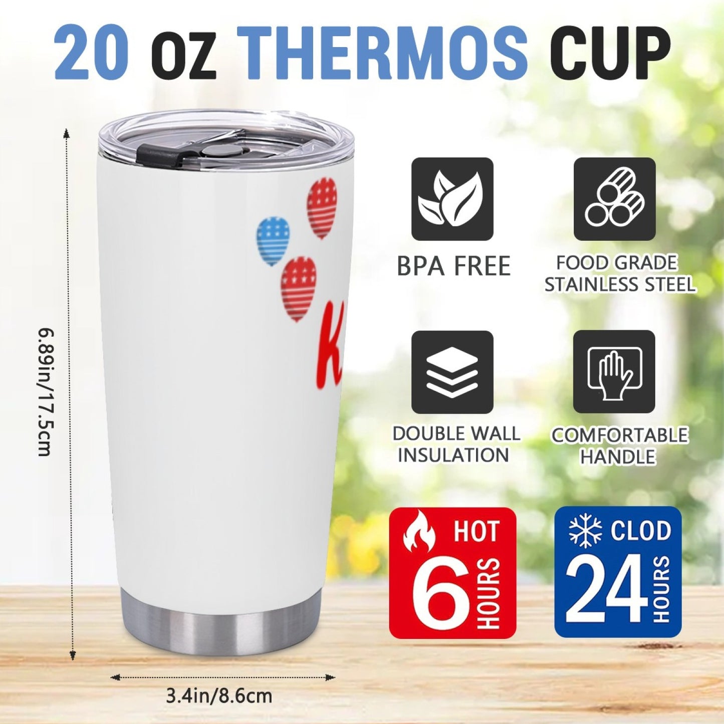 Insulated Stainless Steel Leak-Proof Tumbler - Stylish Graphic Print Cup