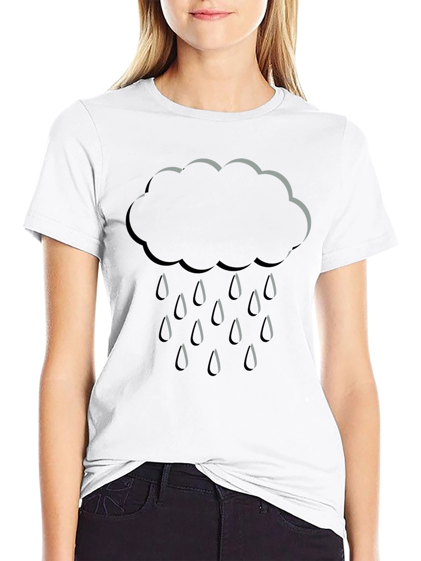 Rain Cloud Graphic Black T-Shirt