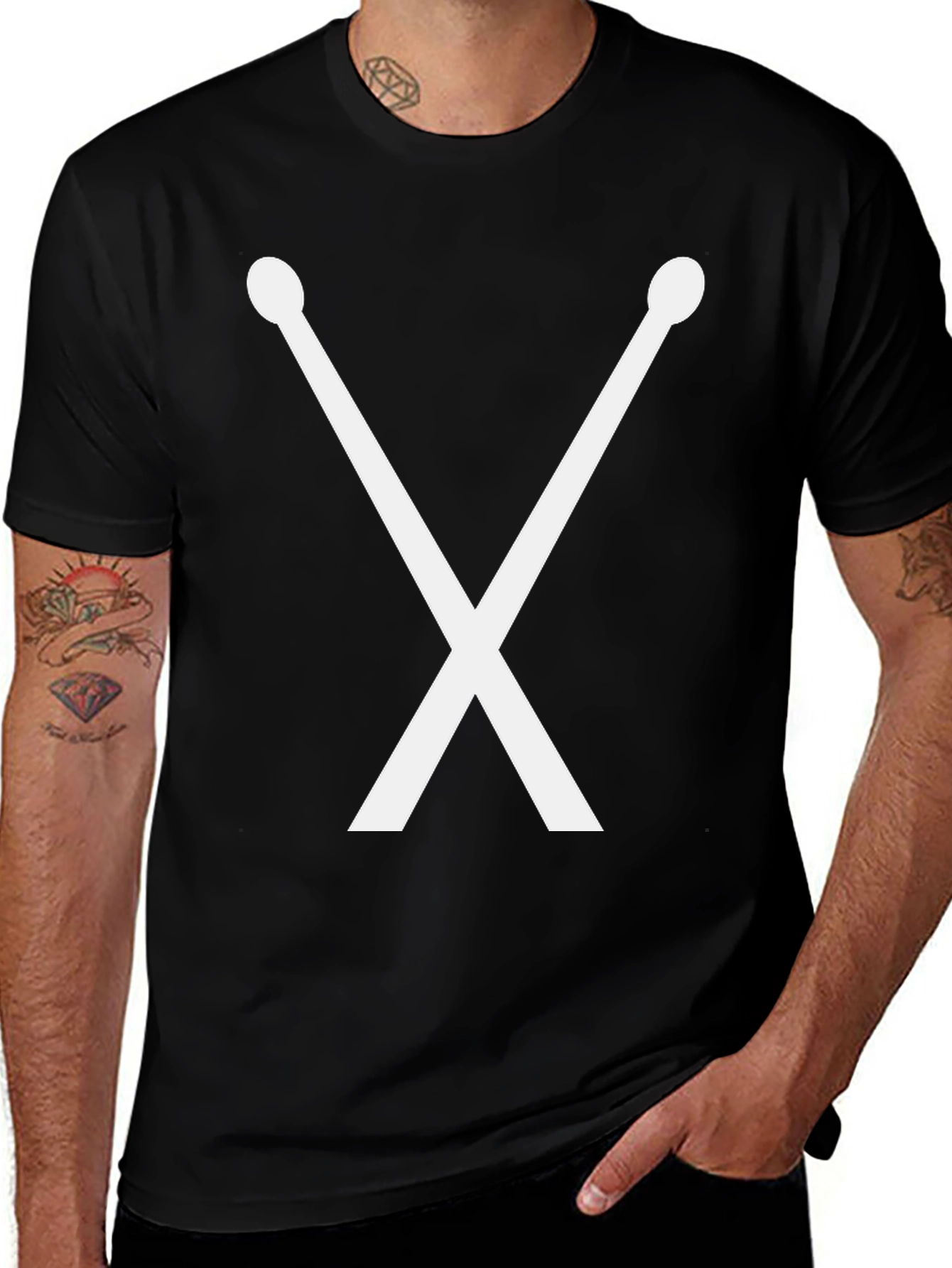 Drumsticks Graphic Tee - Music Lover Shirt