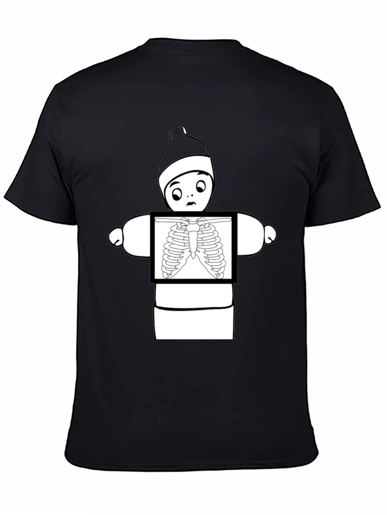 Funny X-Ray Baby Doll Black T-Shirt