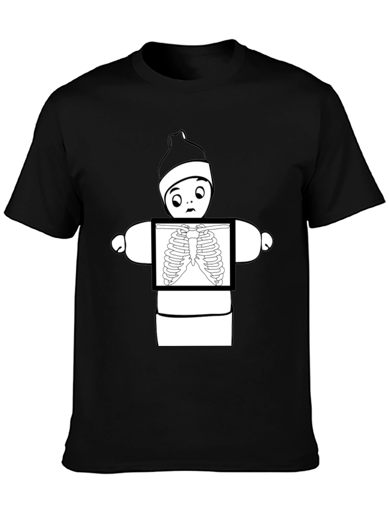 Funny X-Ray Baby Doll Black T-Shirt