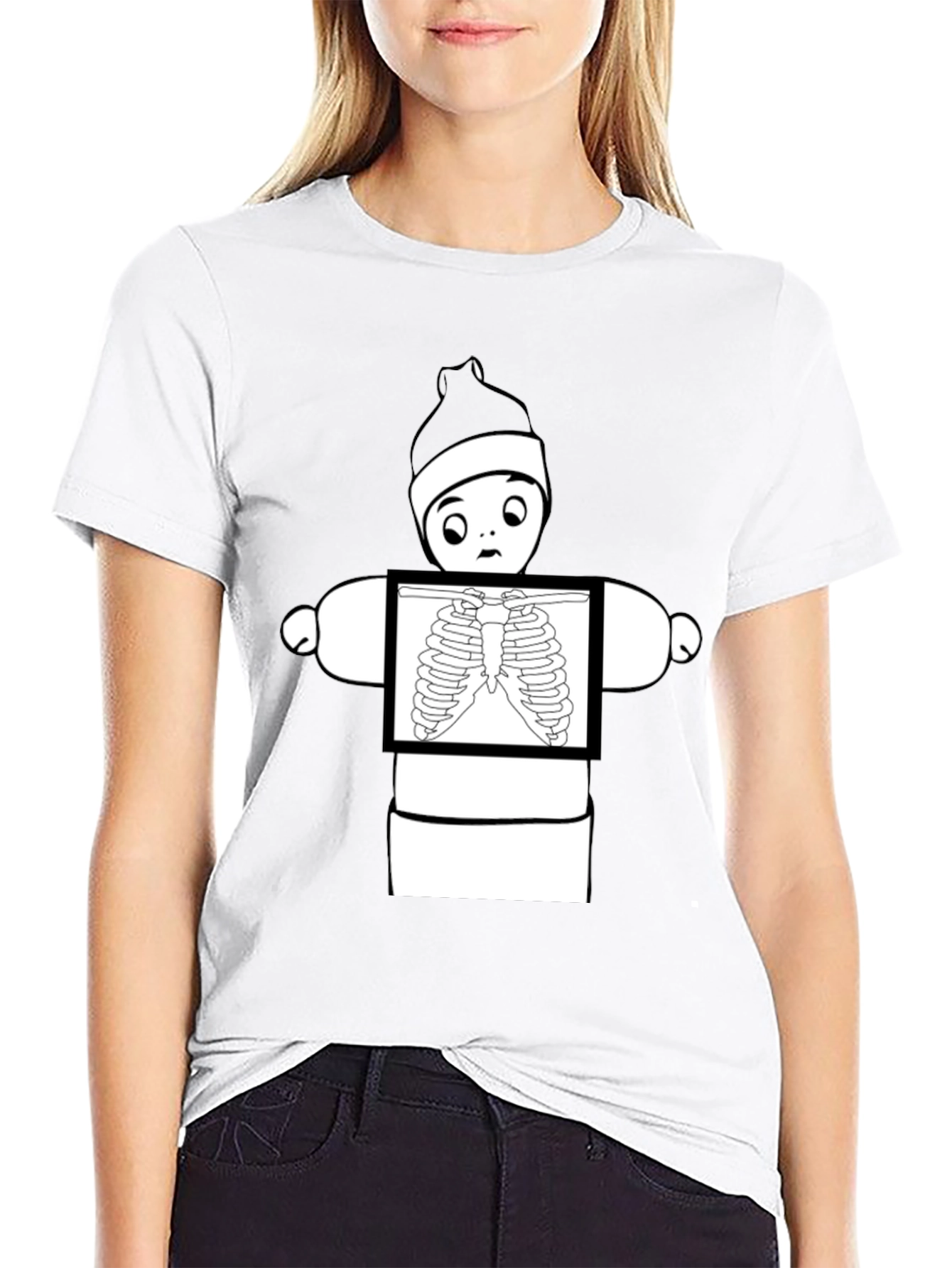 Funny X-Ray Baby Doll Black T-Shirt