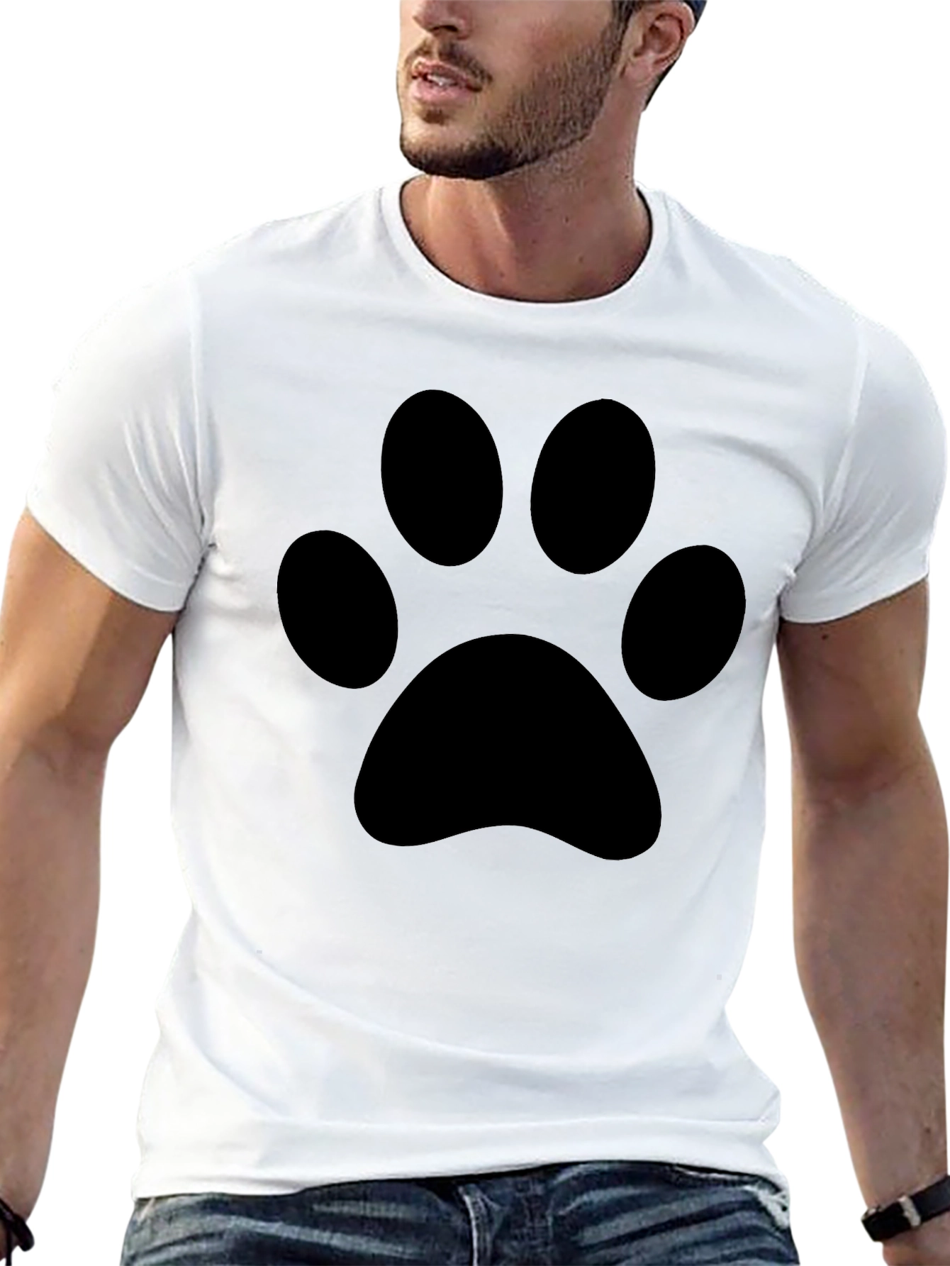 Paw Print Graphic Tee - Black
