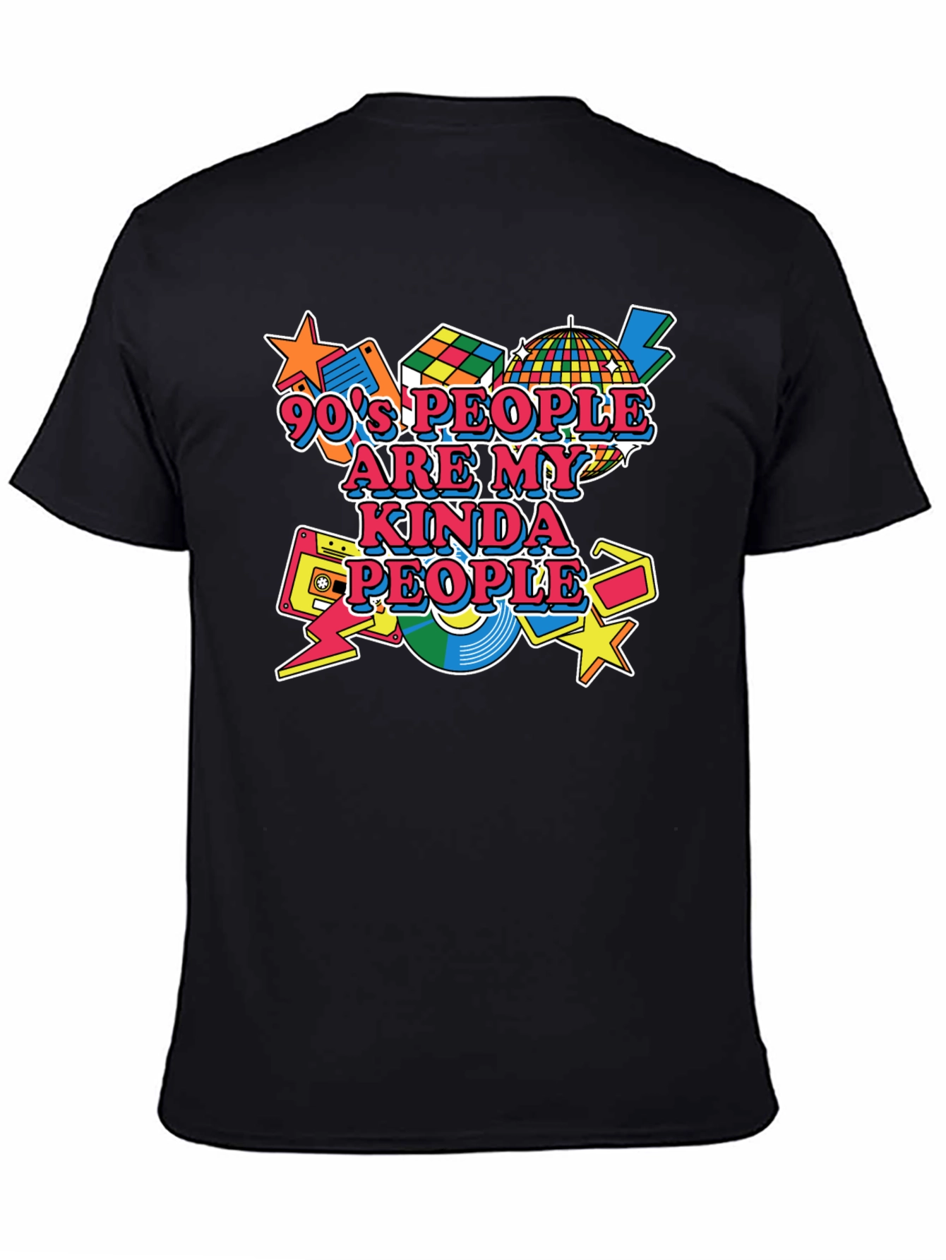 90s Kind of People Black T-Shirt
