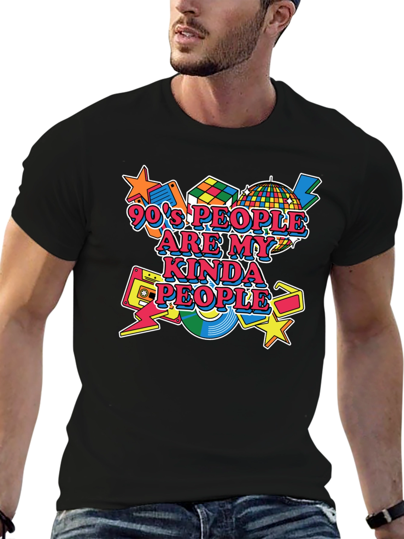 90s Kind of People Black T-Shirt