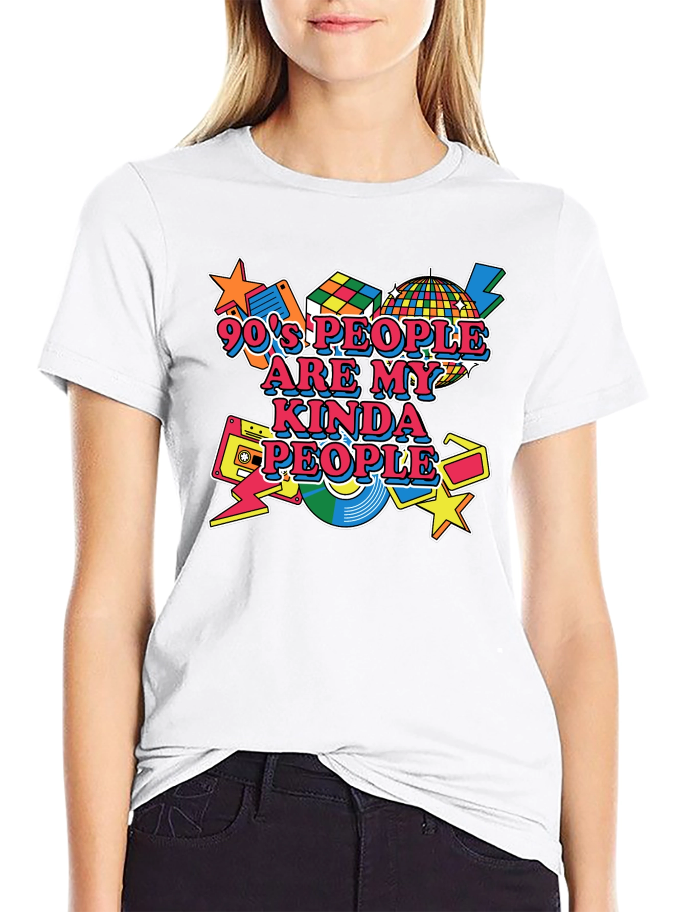 90s Kind of People Black T-Shirt