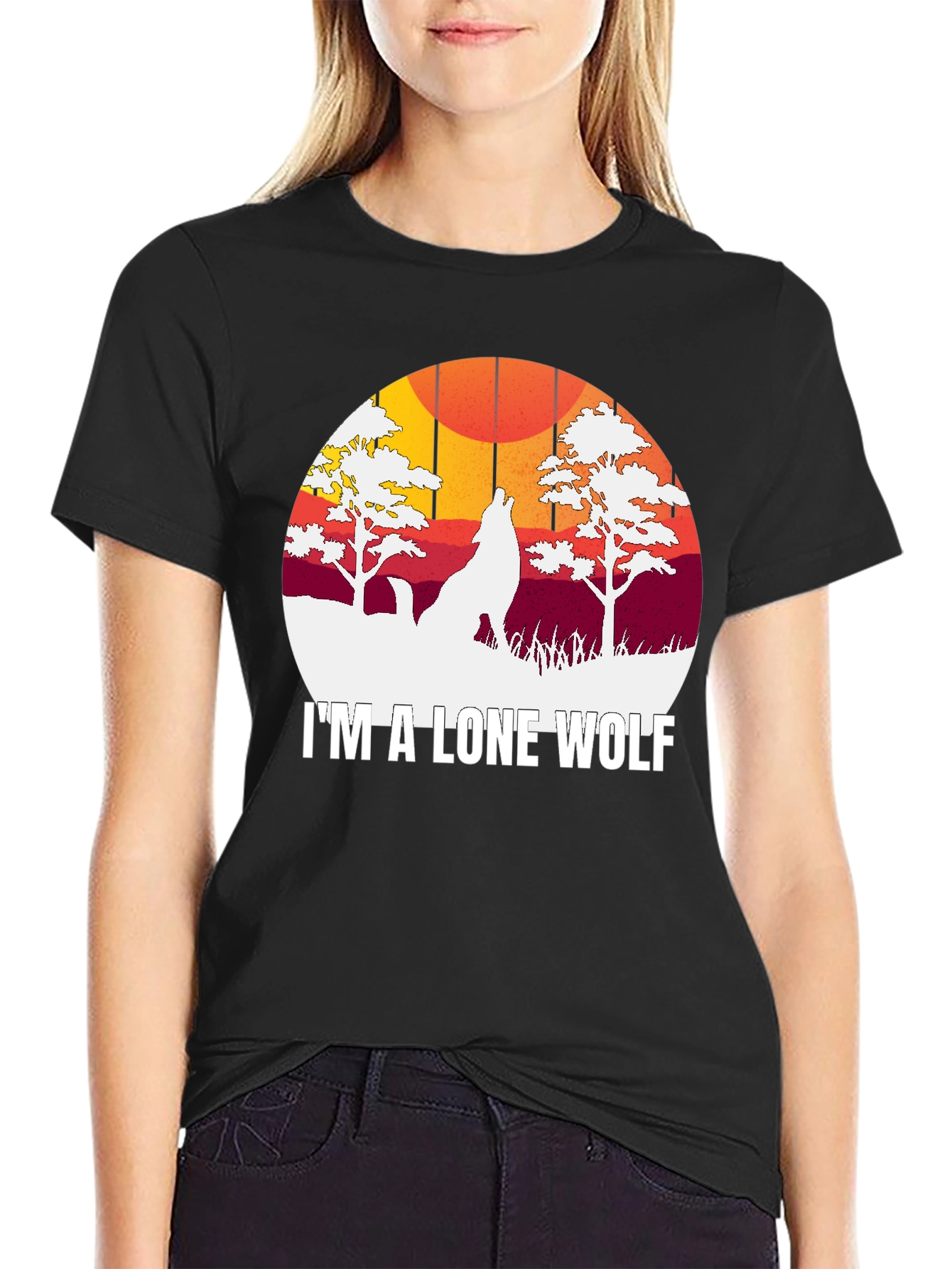 Lone Wolf Graphic Tee - Mens Black T-Shirt