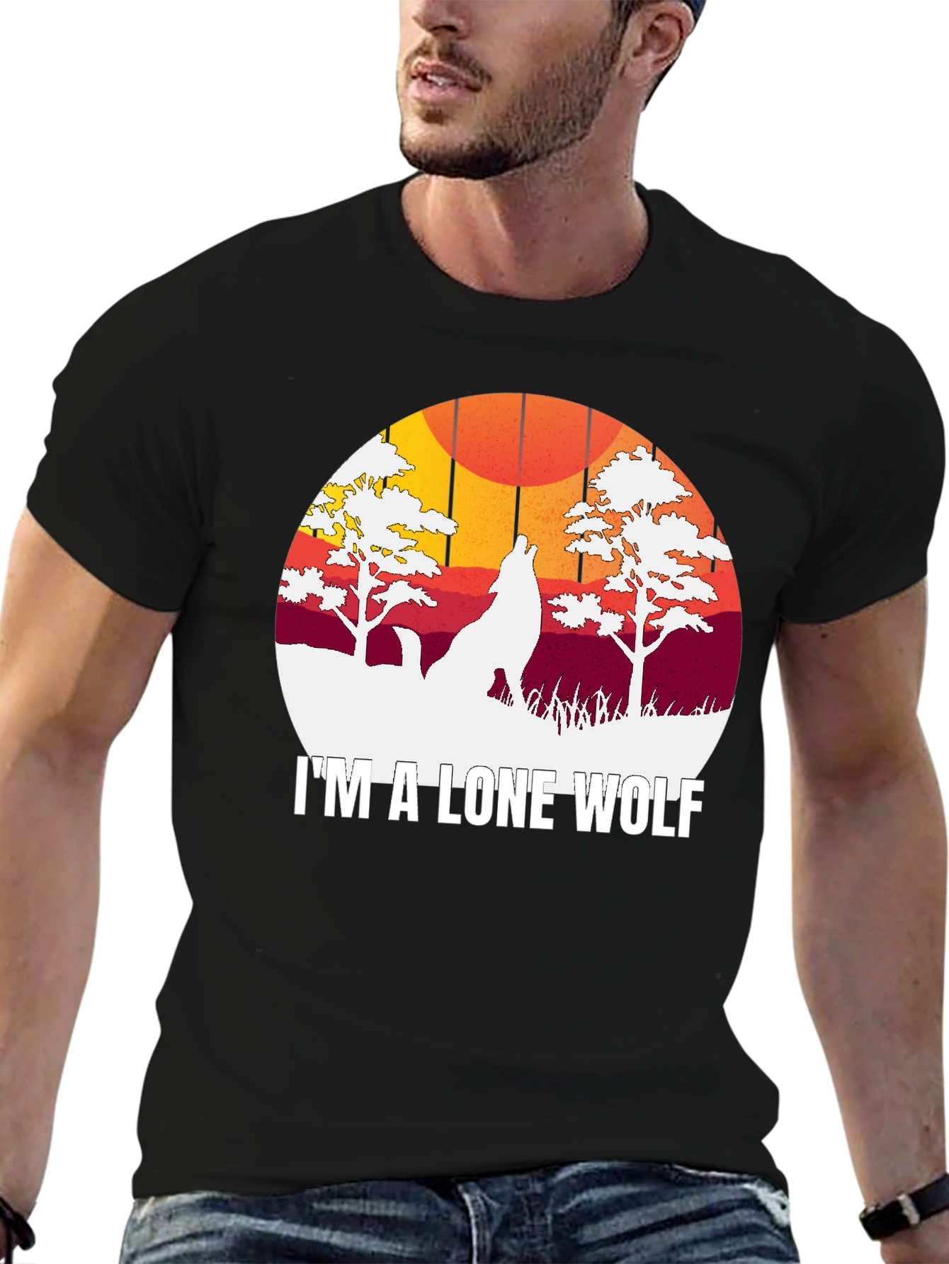 Lone Wolf Graphic Tee - Mens Black T-Shirt