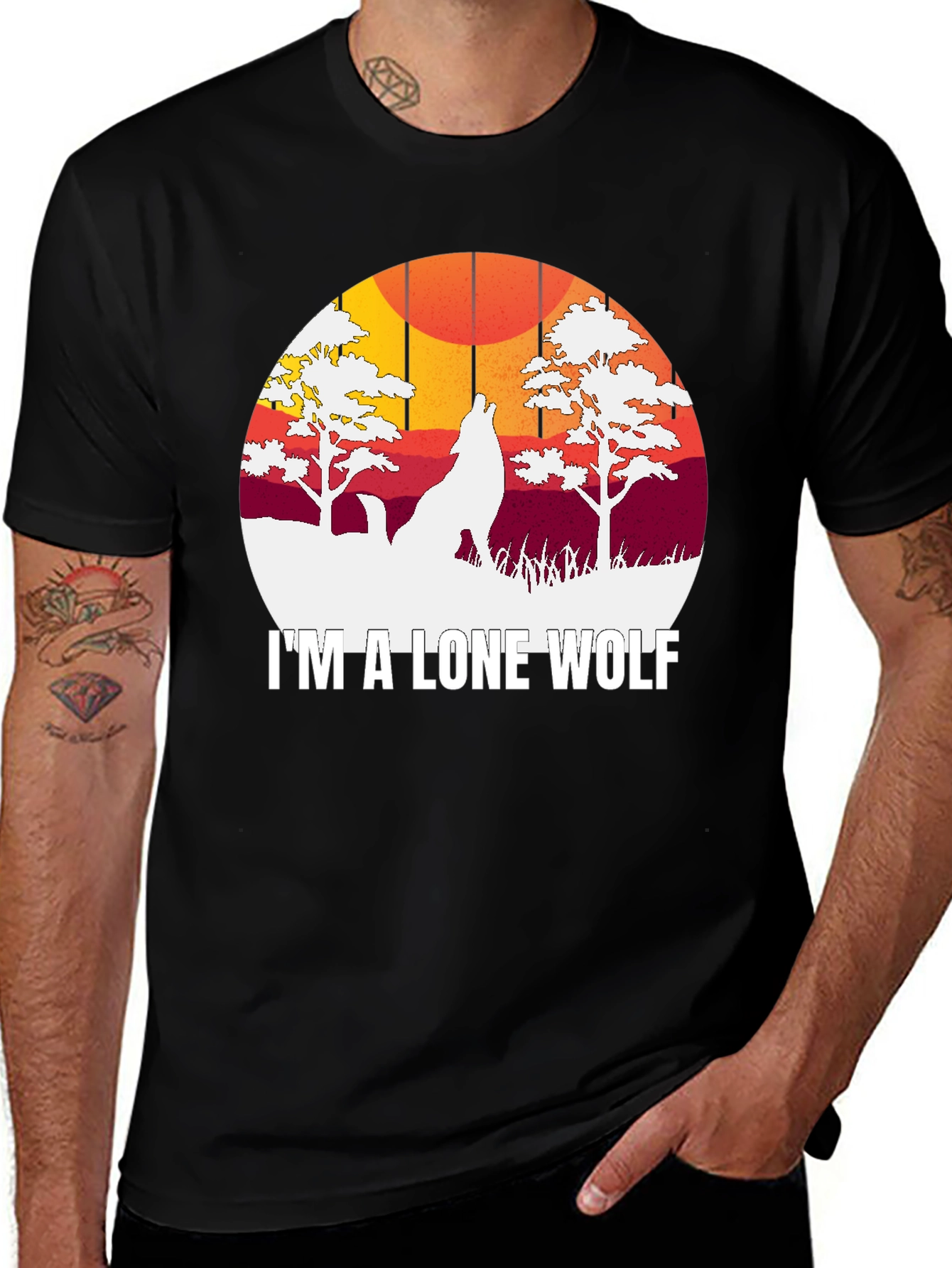 Lone Wolf Graphic Tee - Mens Black T-Shirt