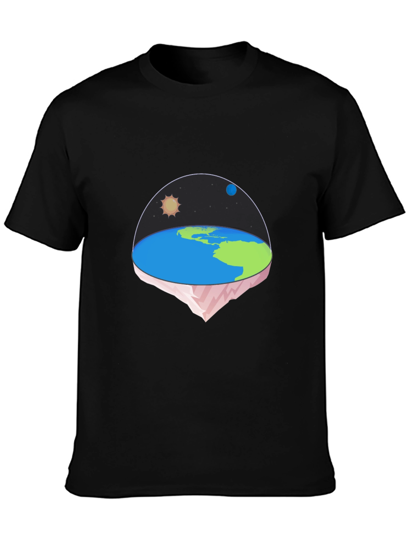 Flat Earth Graphic Tee - Novelty Conspiracy T-Shirt