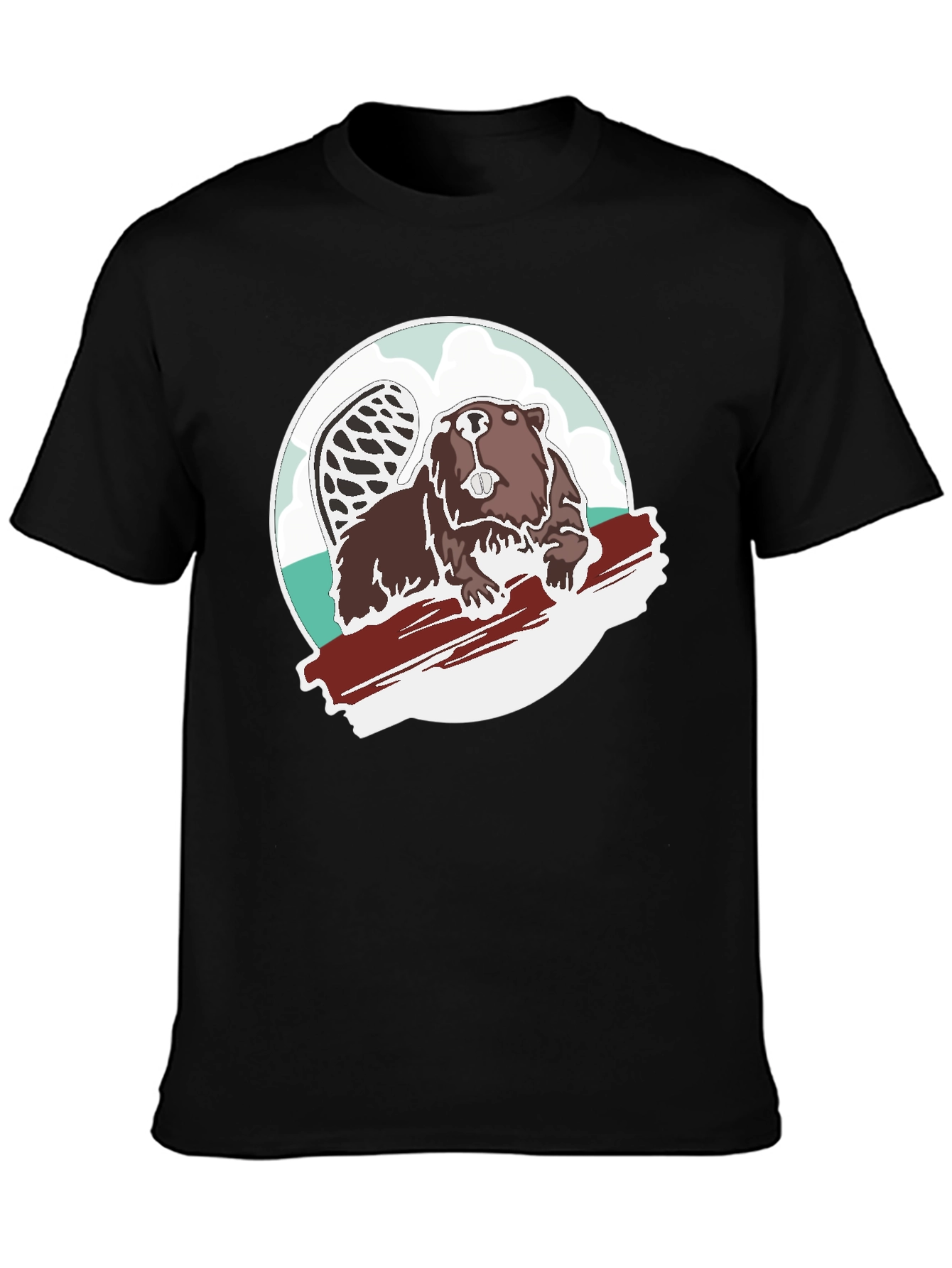 Beaver Graphic Tee - Black Cotton Blend