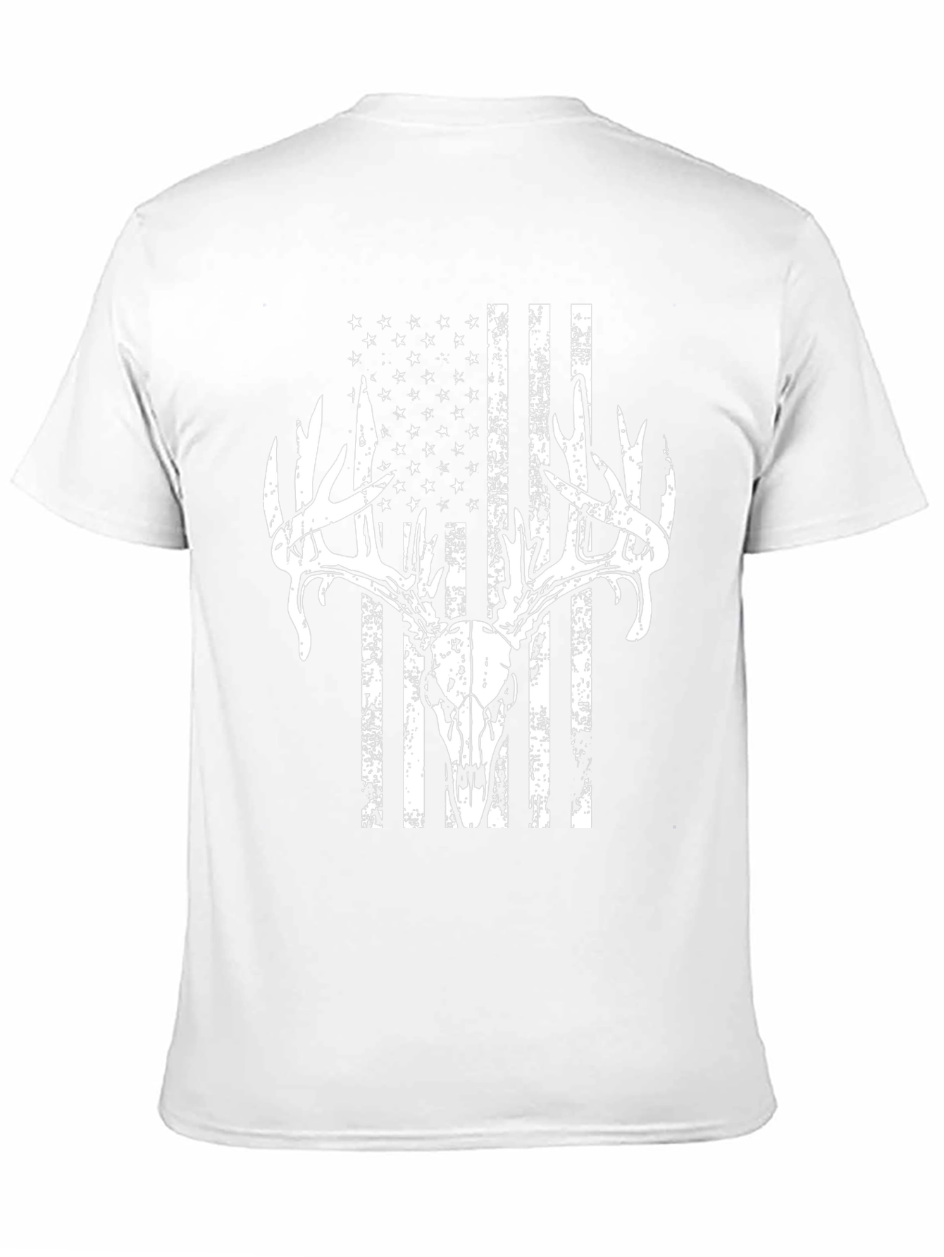 American Flag Deer Skull Graphic Tee - Hunting Apparel