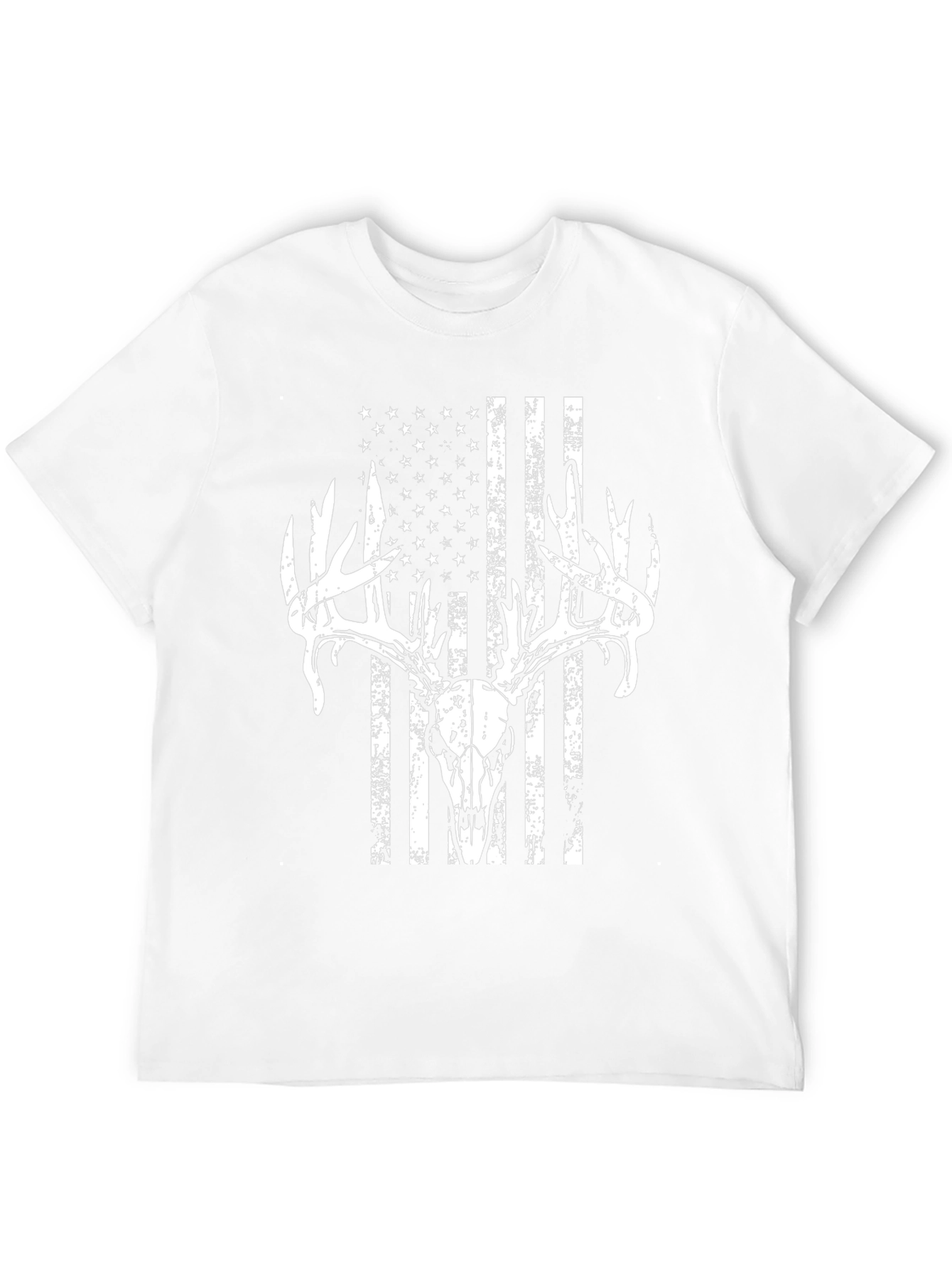 American Flag Deer Skull Graphic Tee - Hunting Apparel