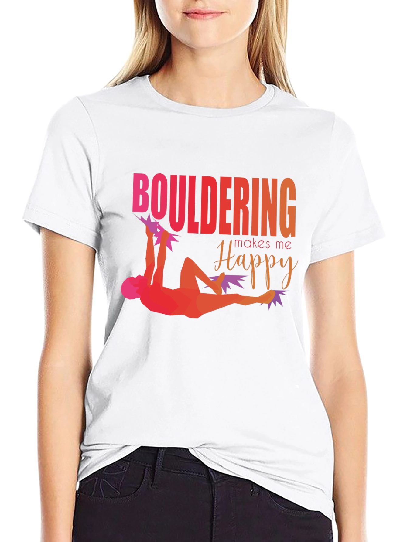 Bouldering Makes Me Happy Graphic Tee