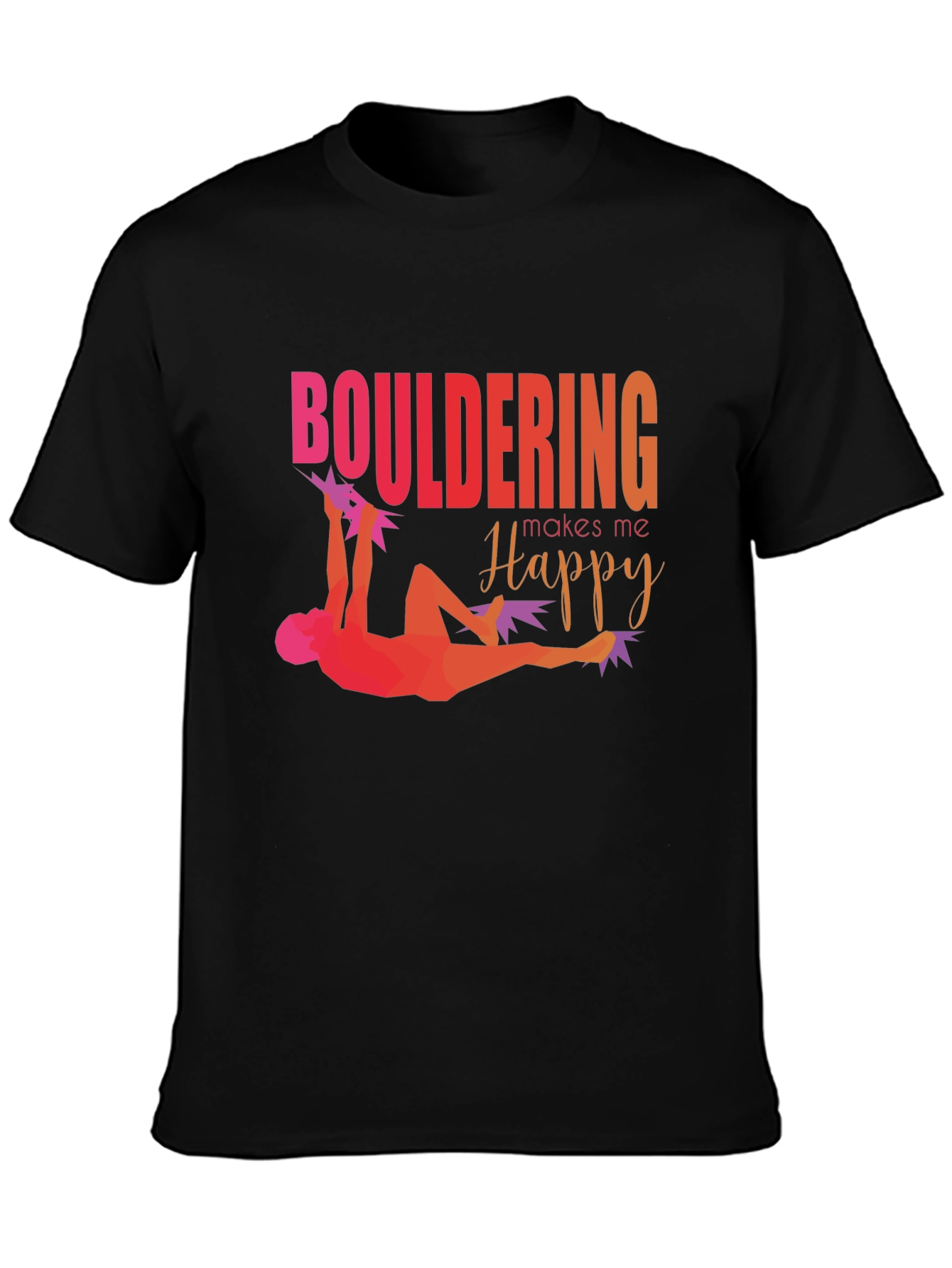 Bouldering Makes Me Happy Graphic Tee