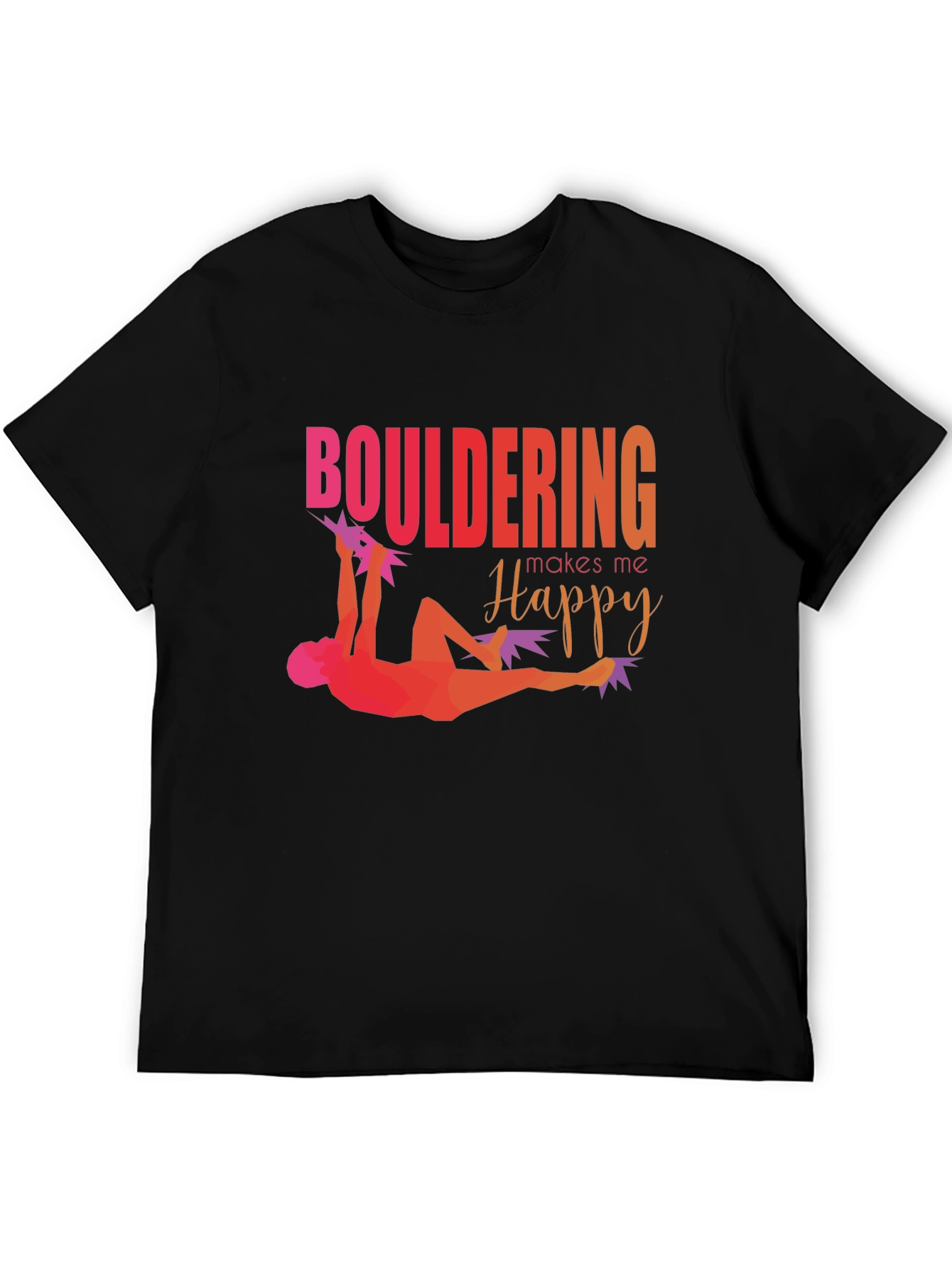 Bouldering Makes Me Happy Graphic Tee