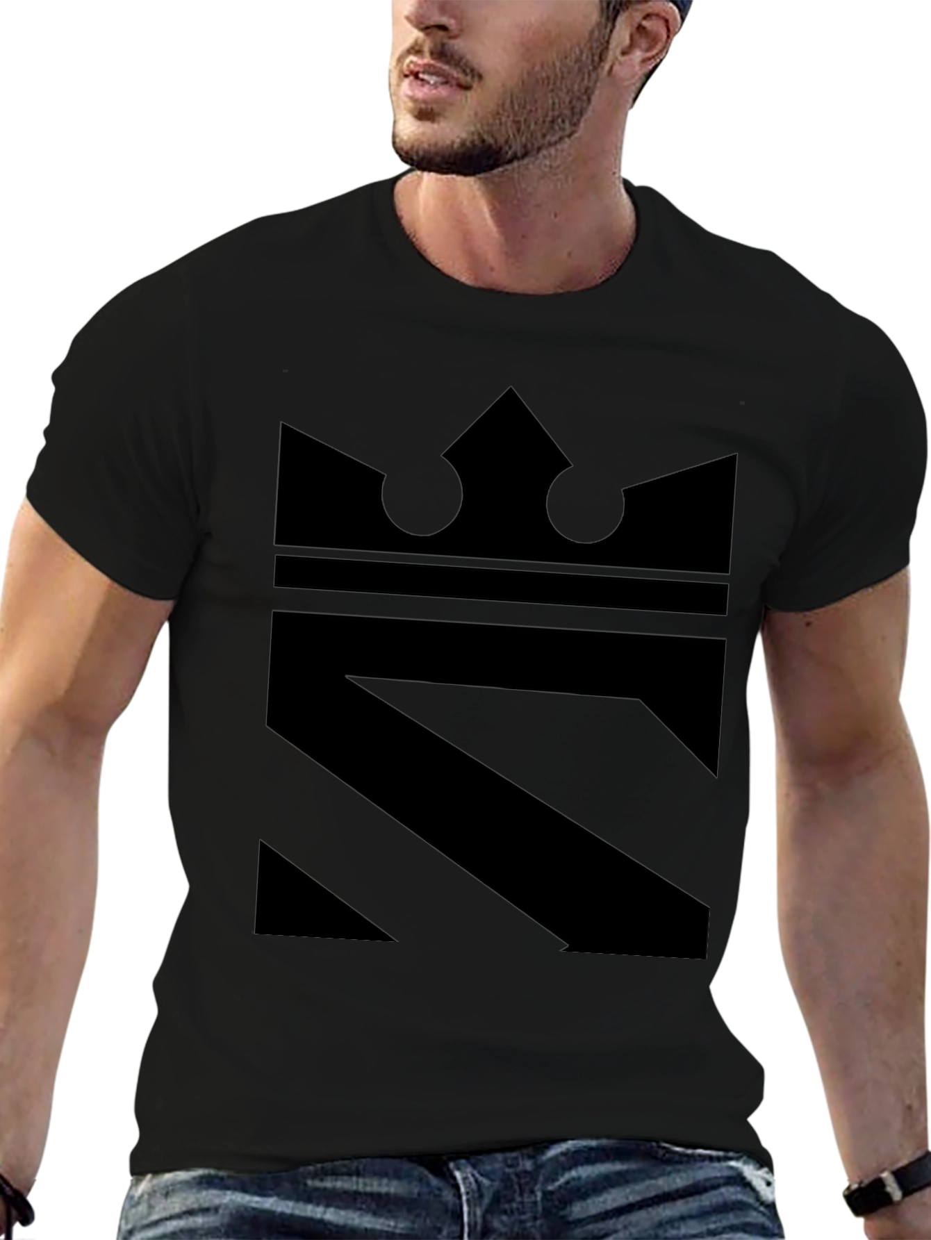 Crown Graphic Black T-Shirt - Modern Style