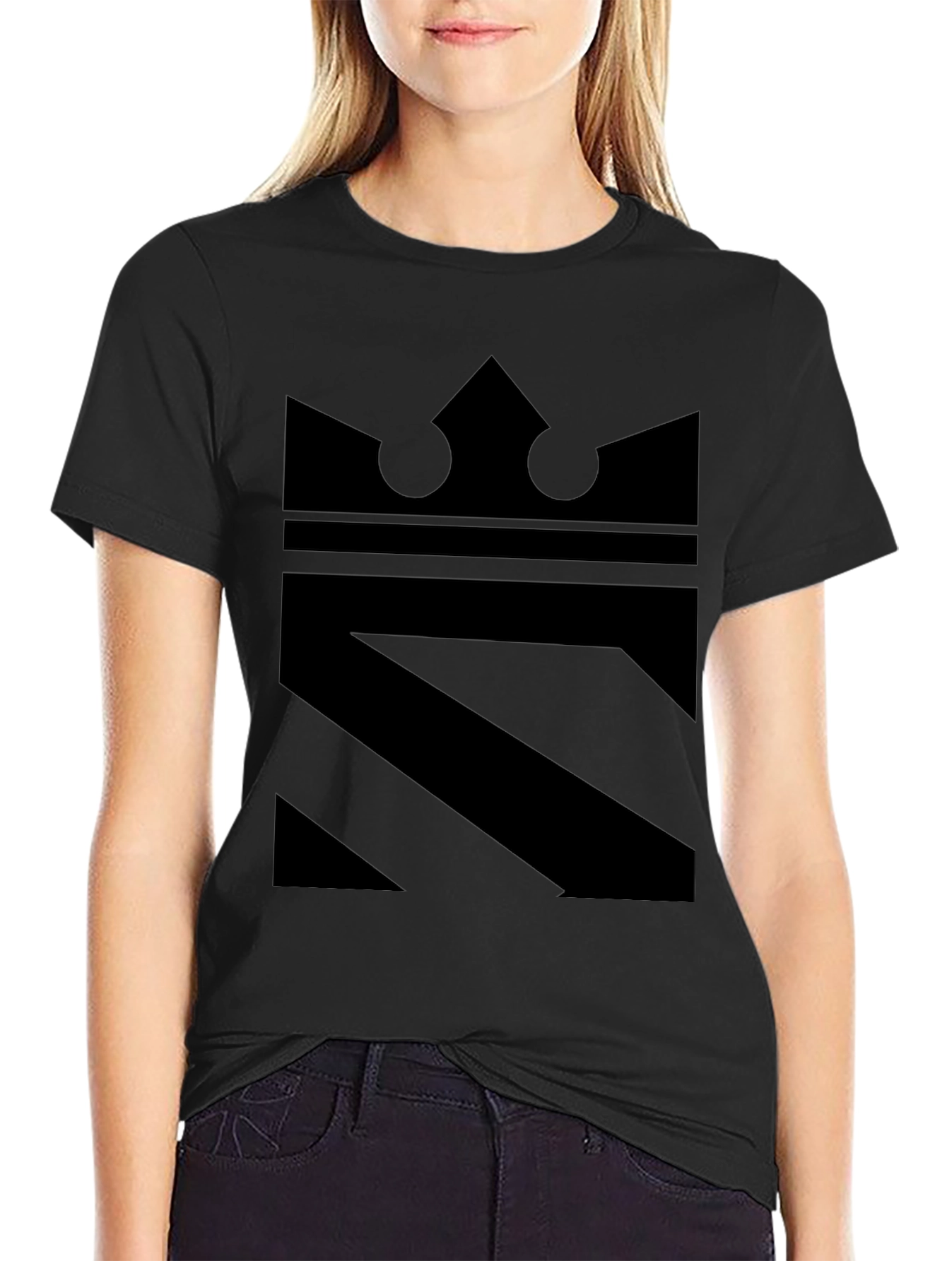 Crown Graphic Black T-Shirt - Modern Style