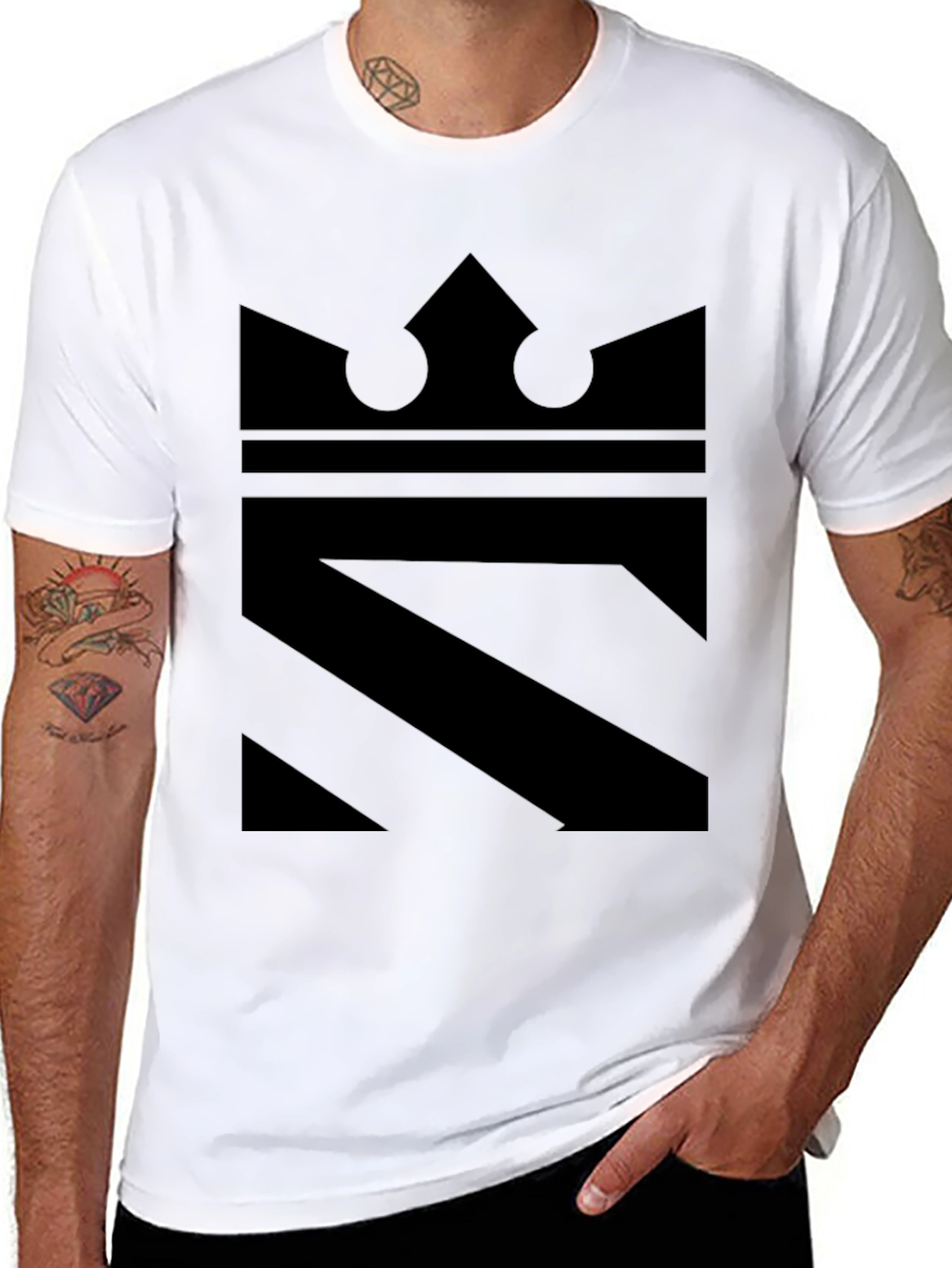 Crown Graphic Black T-Shirt - Modern Style