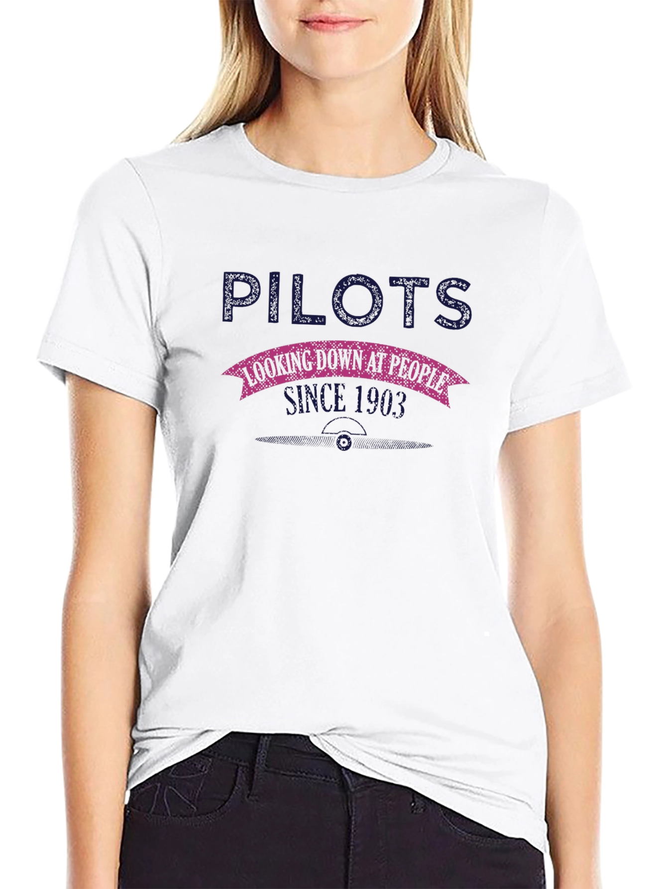 Pilots Looking Down At People Graphic T-Shirt