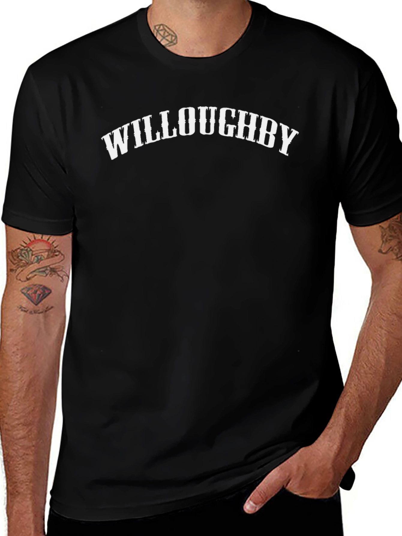 Willoughby Black Cotton Graphic Tee