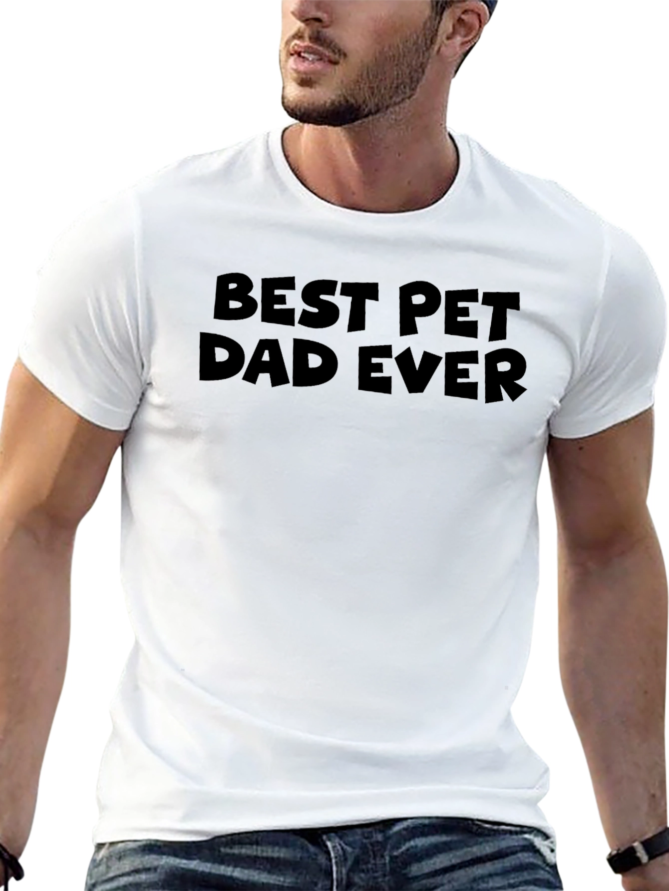 Best Pet Dad Ever Black Graphic Tee