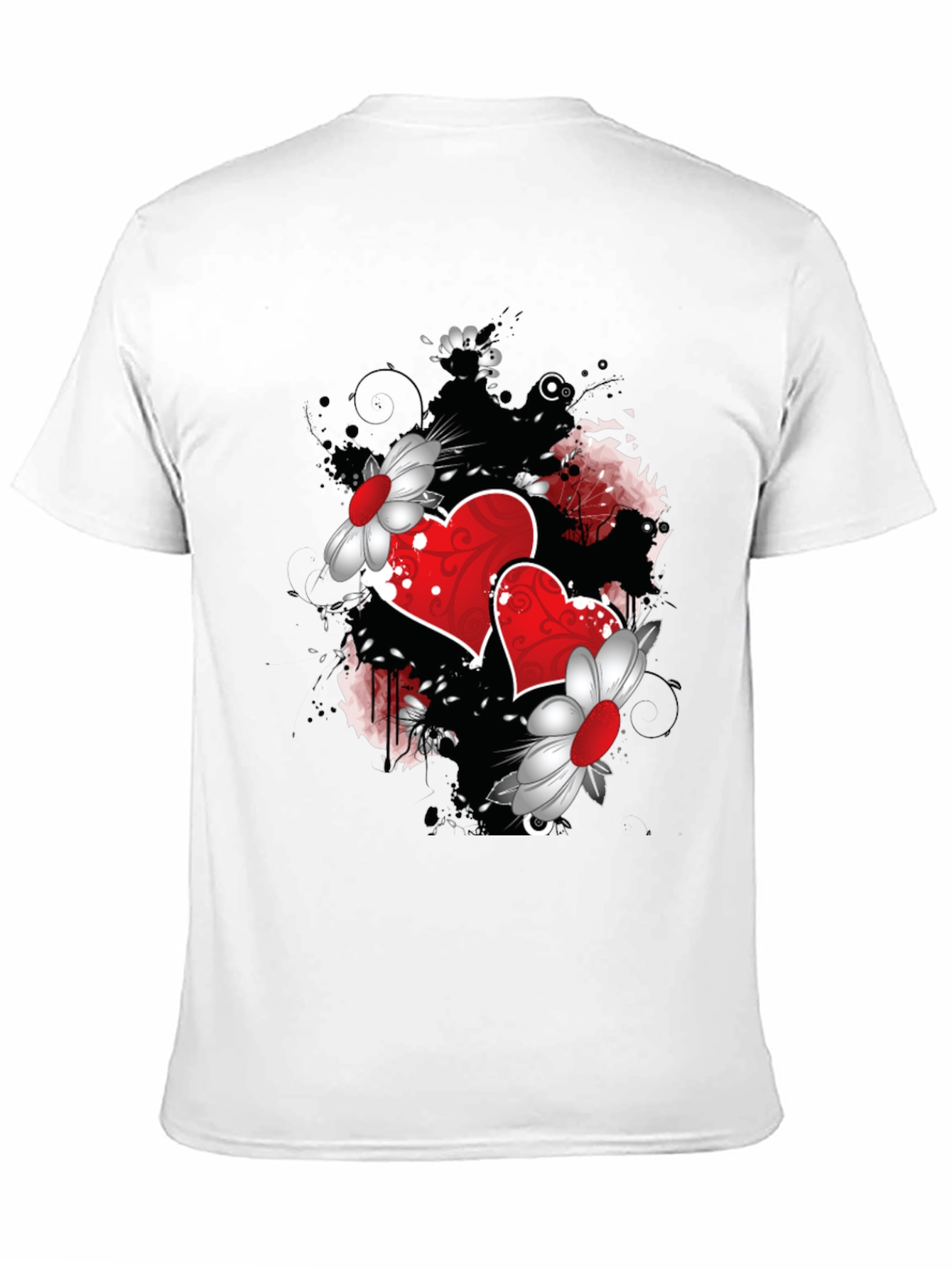 Romantic Hearts & Flowers Graphic Tee