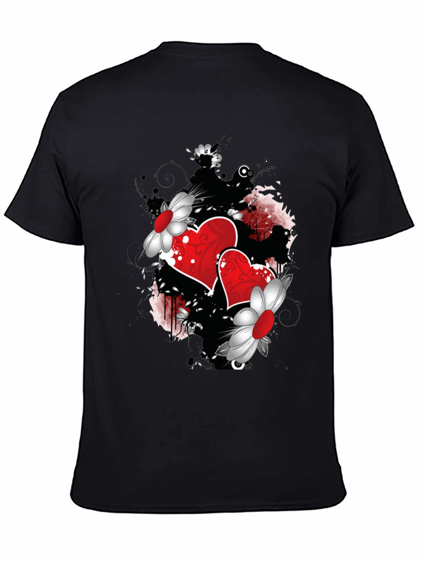 Romantic Hearts & Flowers Graphic Tee