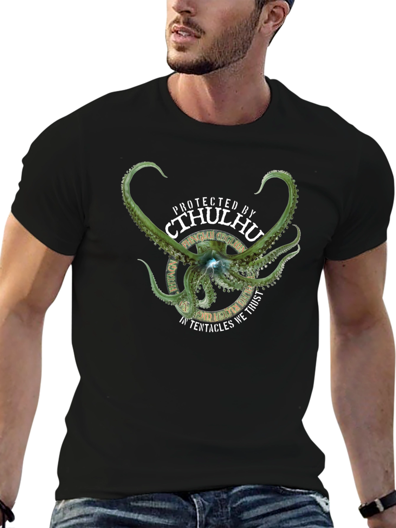 Cthulhu Tentacle T-Shirt - Protected By Cthulhu
