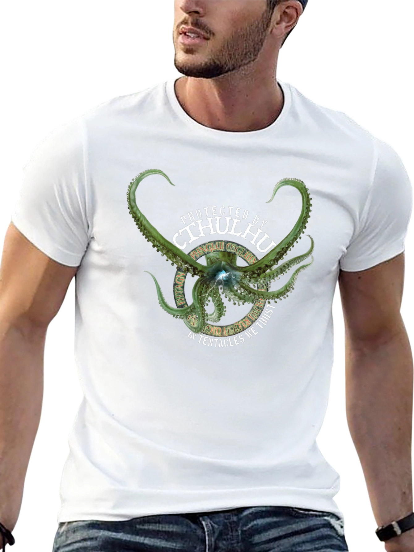 Cthulhu Tentacle T-Shirt - Protected By Cthulhu