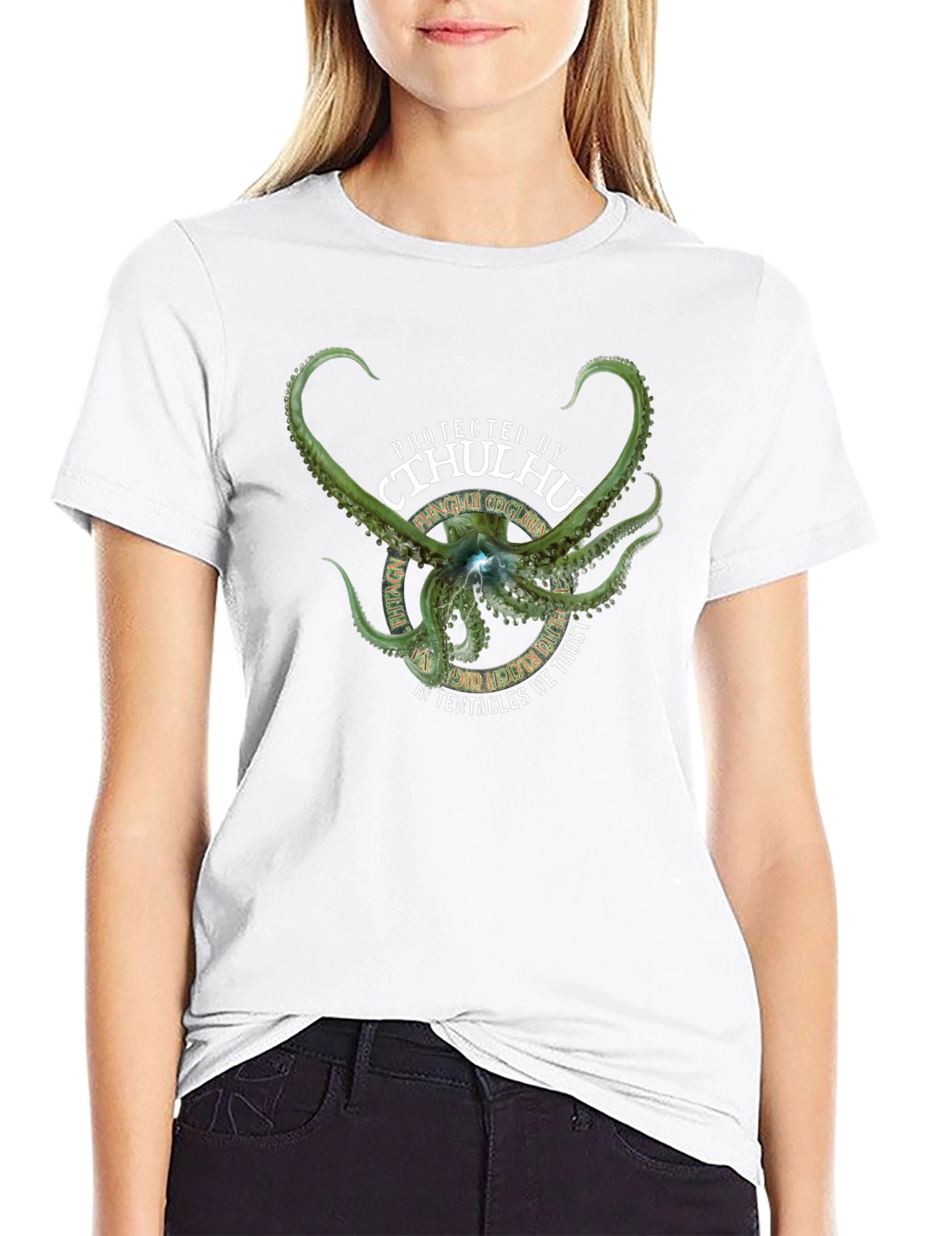 Cthulhu Tentacle T-Shirt - Protected By Cthulhu