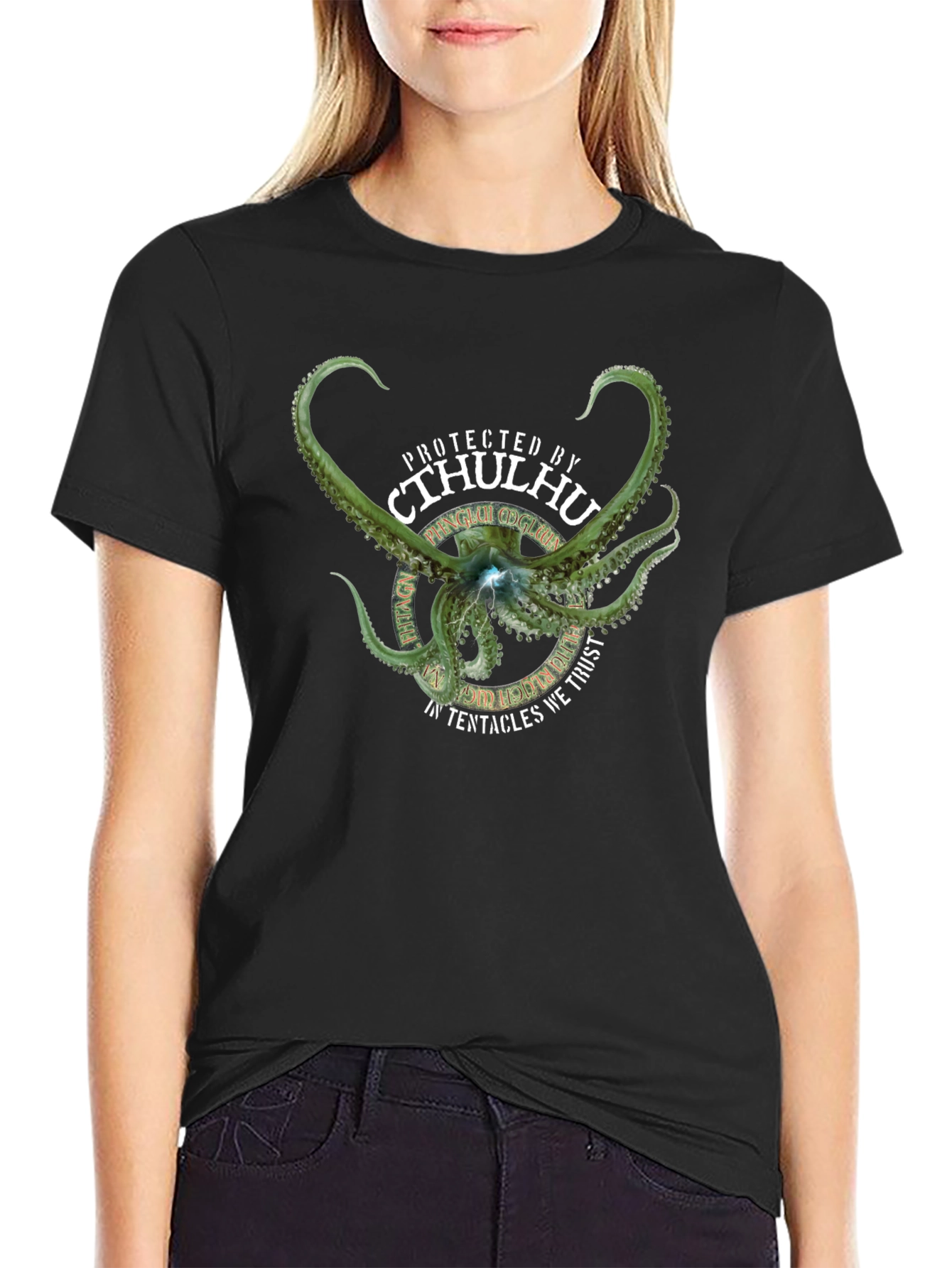 Cthulhu Tentacle T-Shirt - Protected By Cthulhu