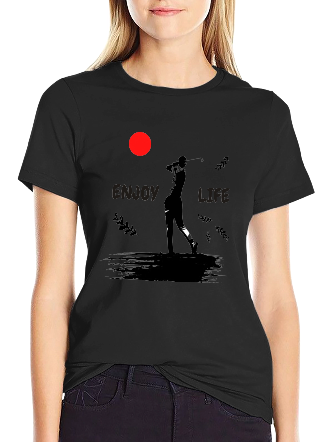 Enjoy Life Golfer Graphic Tee - Black