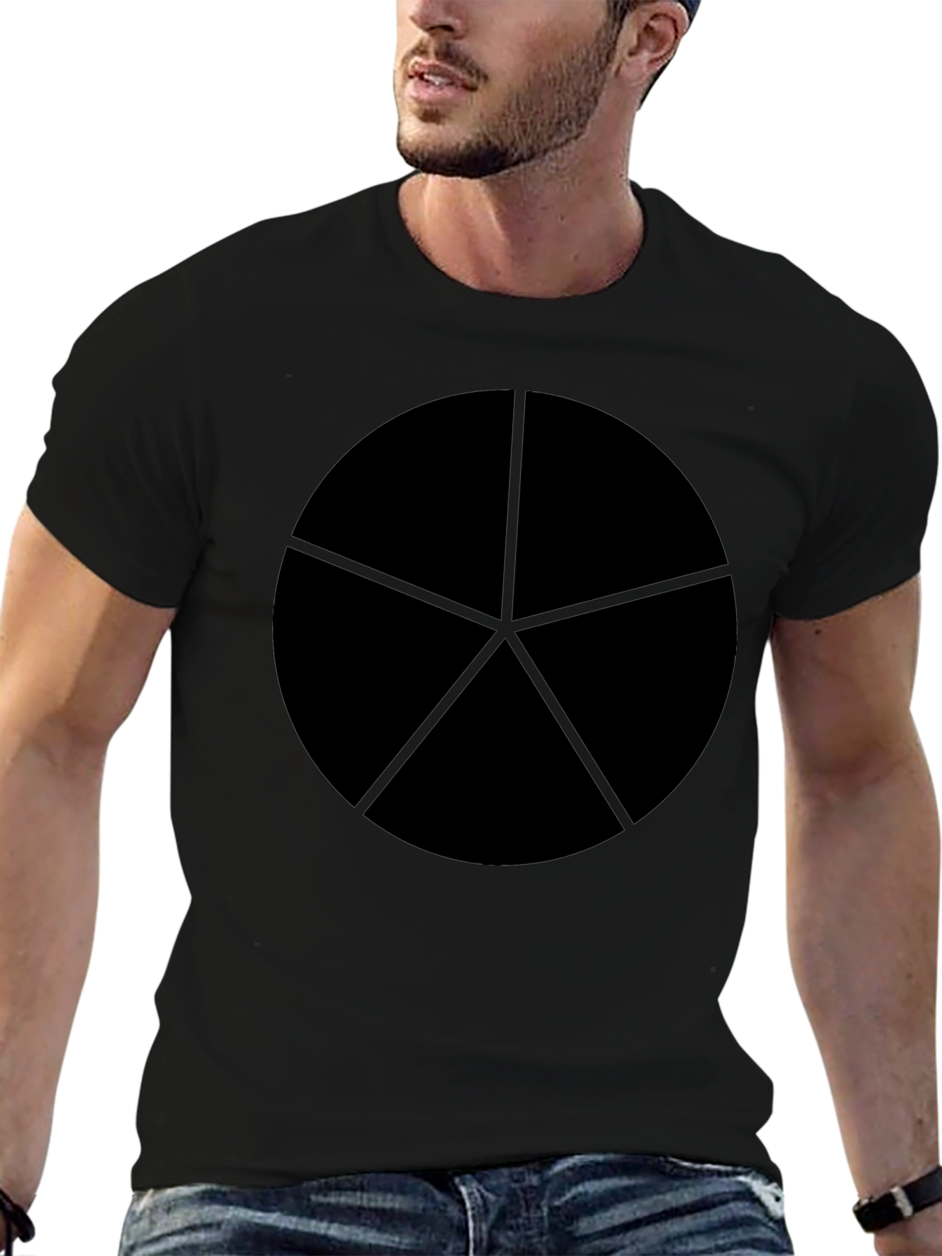 Geometric Star Circle Black Graphic Tee